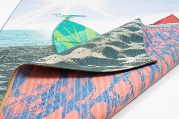 Teppich Rantum Beach SA-021, Sansibar, rechteckig, Höhe: 5 mm, Flachgewebe, modernes Design, Strand & Surfbrett, Outdoor geeignet