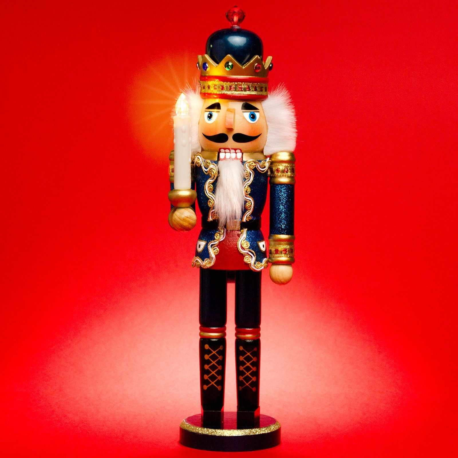 SIKORA Weihnachtsfigur NK-C XL Glitzer Deko Nussknacker aus Holz mit LED Ke günstig online kaufen