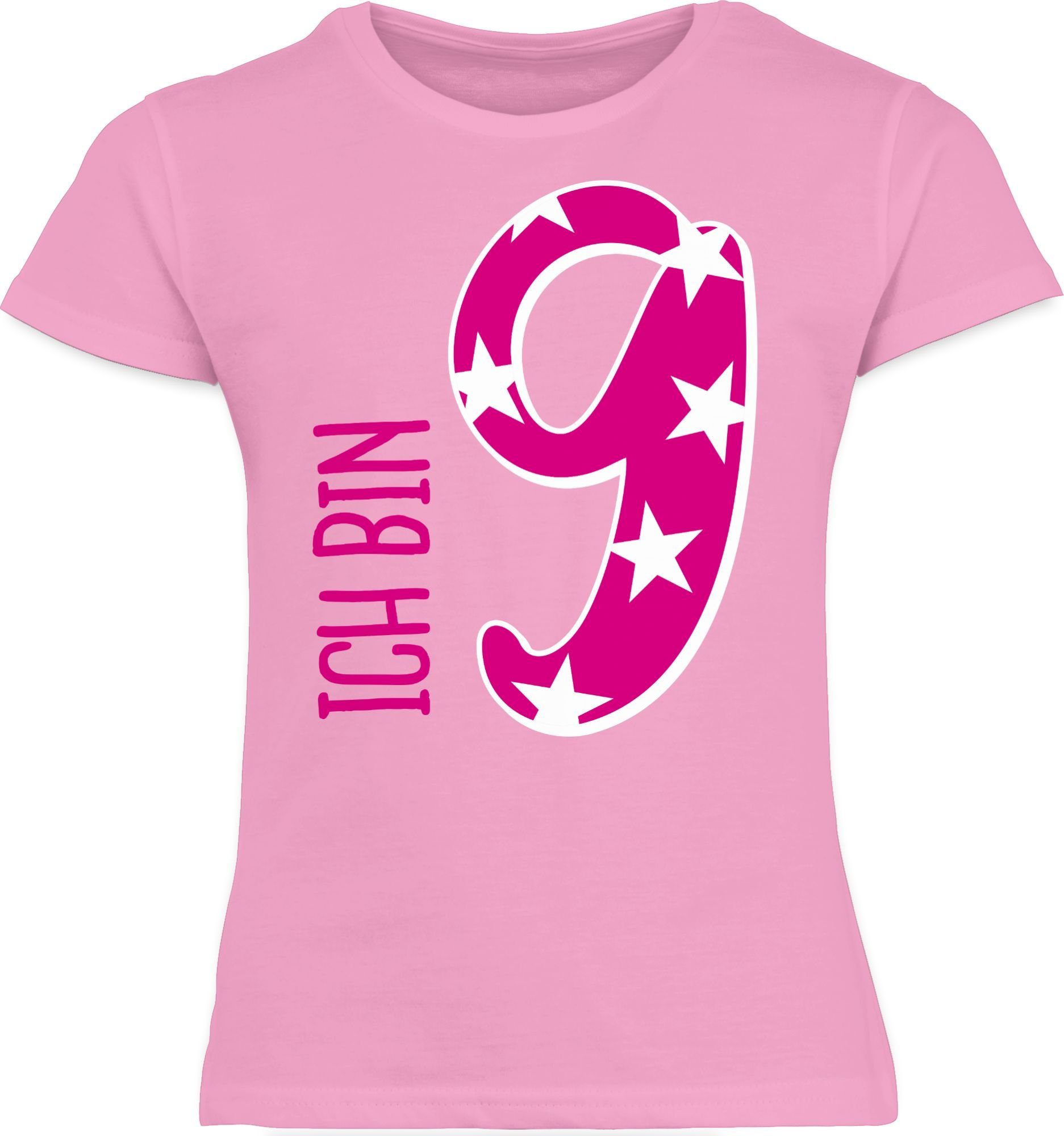 bin Geburtstag 9. Rosa Shirtracer T-Shirt neun Ich 2