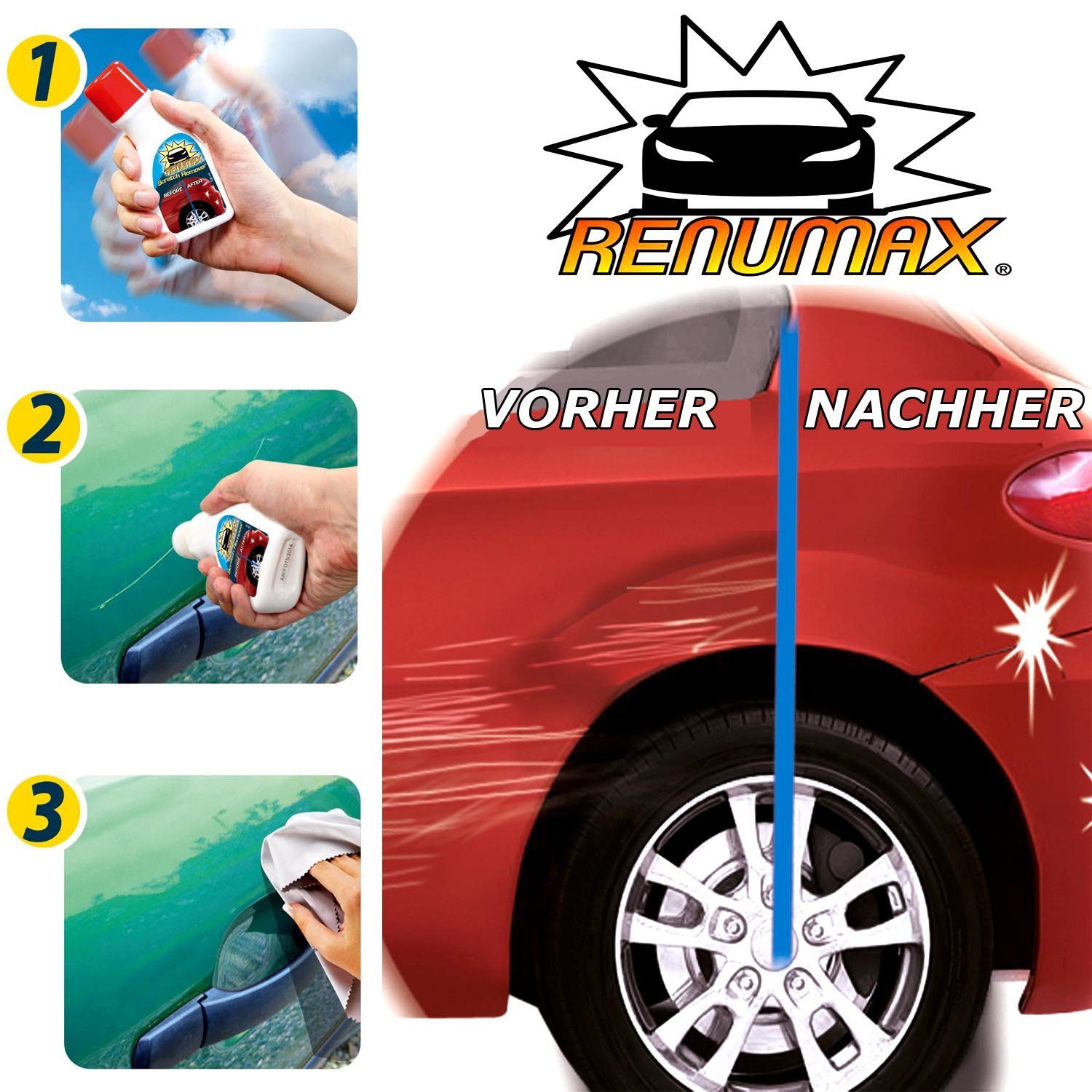 RENUMAX Kratzer-Entferner Auto Lackkratzer Politur Weiß Lackstift Autopolitur Autopolitur (1 St), für Weißtöne – Bild 2 von 2