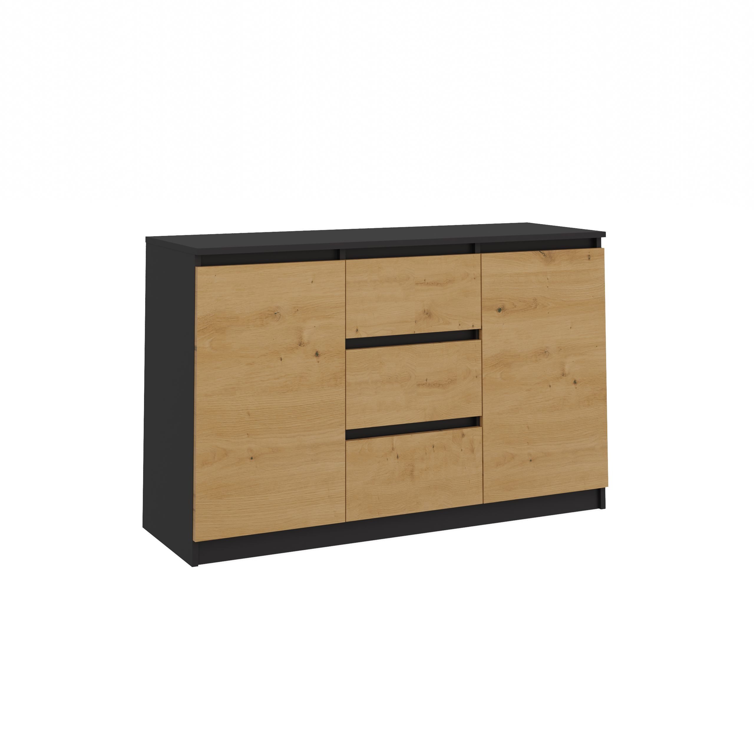 Raumhirsch Furniture Kommode Sideboard 120 cm breit (Maße 40 x 120 x 75 cm mit 2 Türen, 3 Schubladen), verschiedene Farben