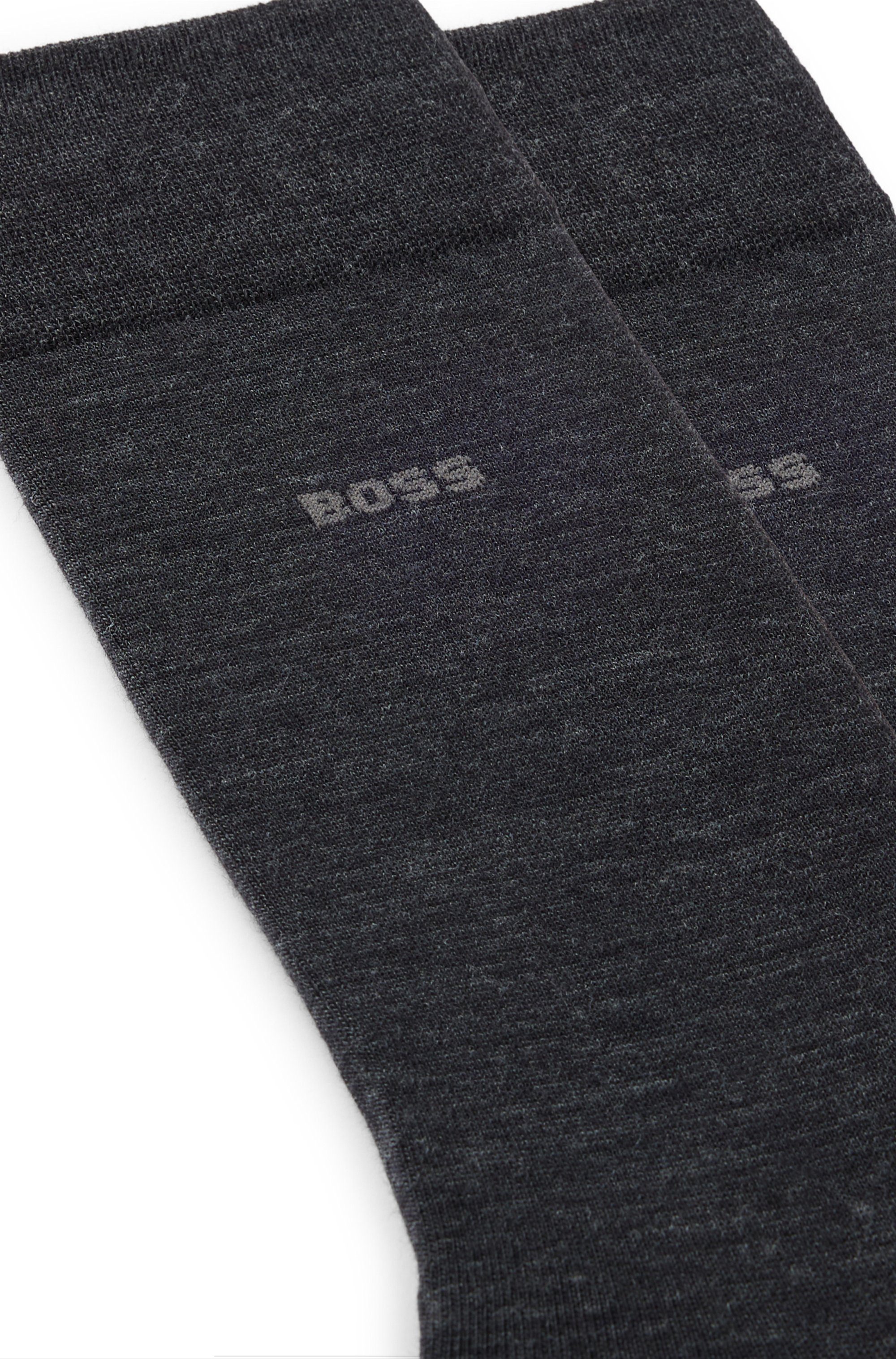 BOSS Socken 2P RS Uni WO (Packung, 2-Paar, 2er Pack) mit eingesticktem Markenlogo