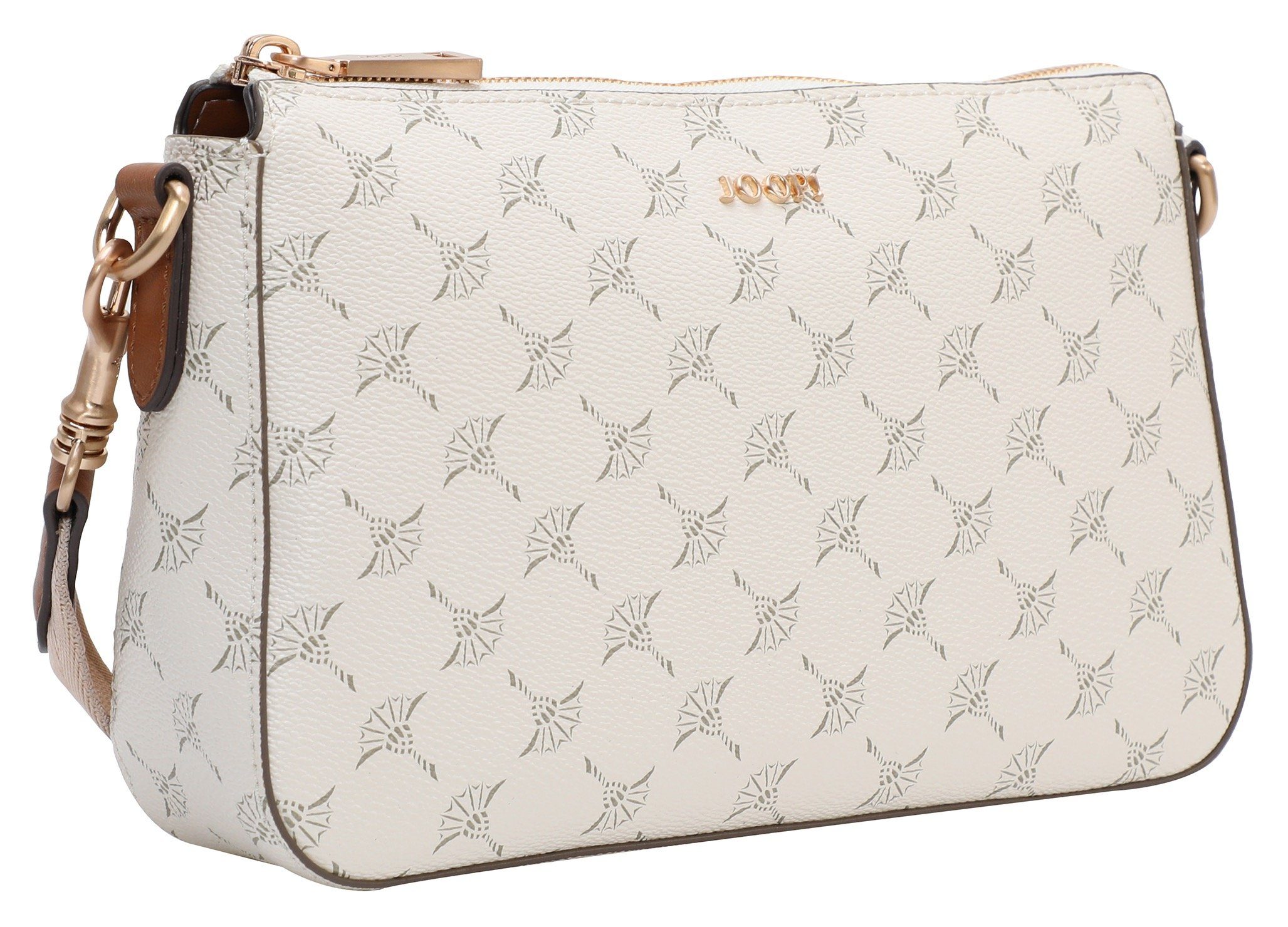 JOOP! Umhängetasche cortina 1.0 jasmina shoulderbag shz (Set, Abnehmbares RV-Täschen), Damen Schultertasche, Handtasche mit hübschem Aufdruck