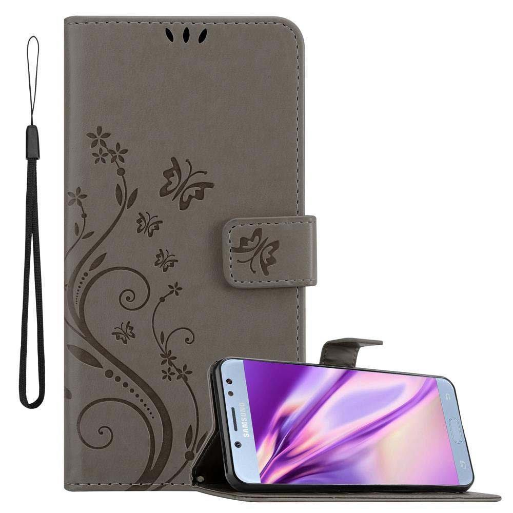 Cadorabo Handyhülle für Samsung Galaxy J5 2017 Hülle Samsung Galaxy J5 2017, Hülle Schutzhülle Blumen Flower mit Standfunktion Kartenfach Magnet