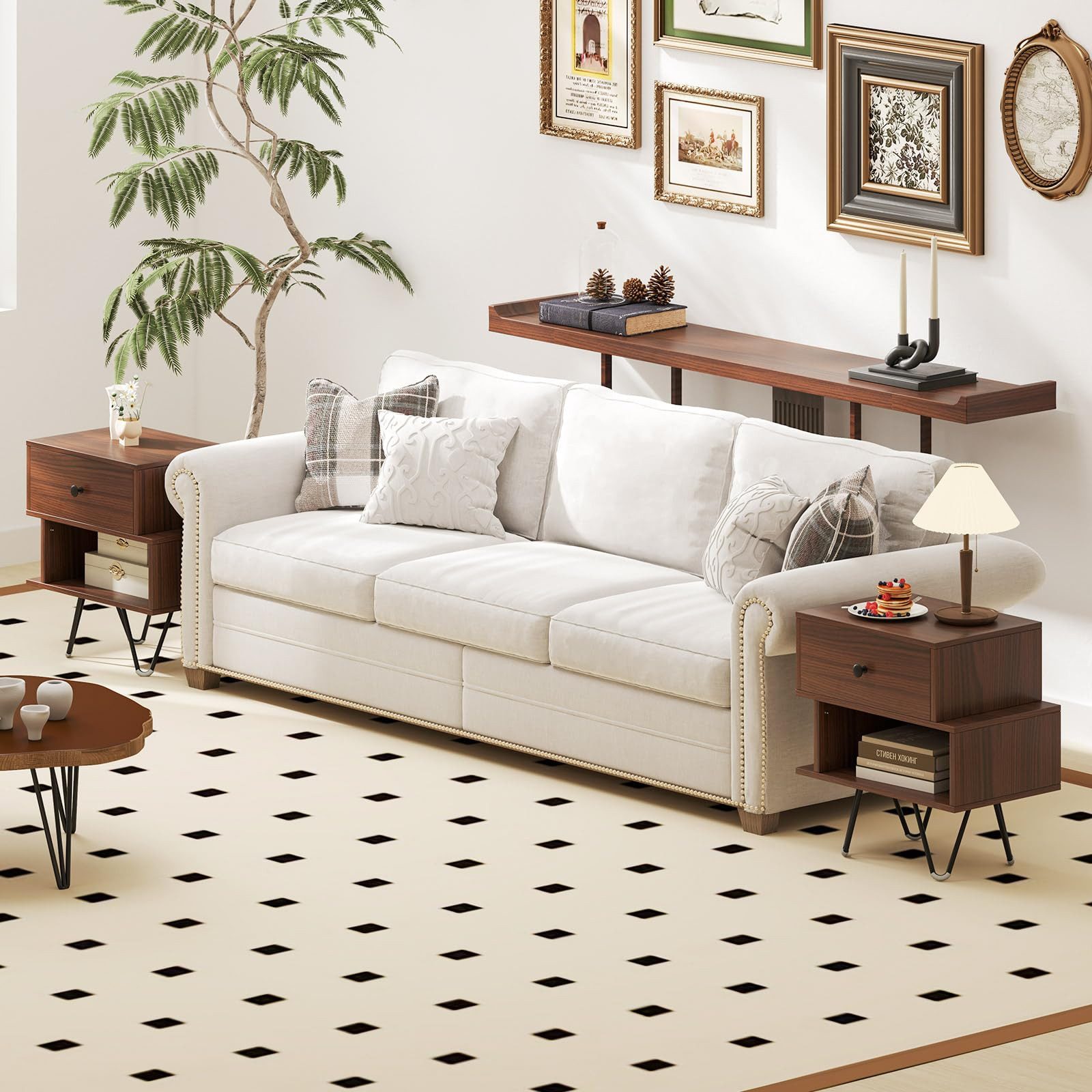 COSTWAY Nachttisch (2-St), 2er Set, mit Schublade & offenem Fach günstig online kaufen