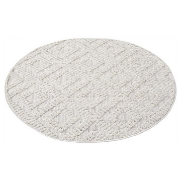 Teppich CLASICO 8927, Carpet City, rund, Höhe: 11 mm, Kurzflor, Hochtief-Muster/ 3D-Effekt Rauten, Wohnzimmer