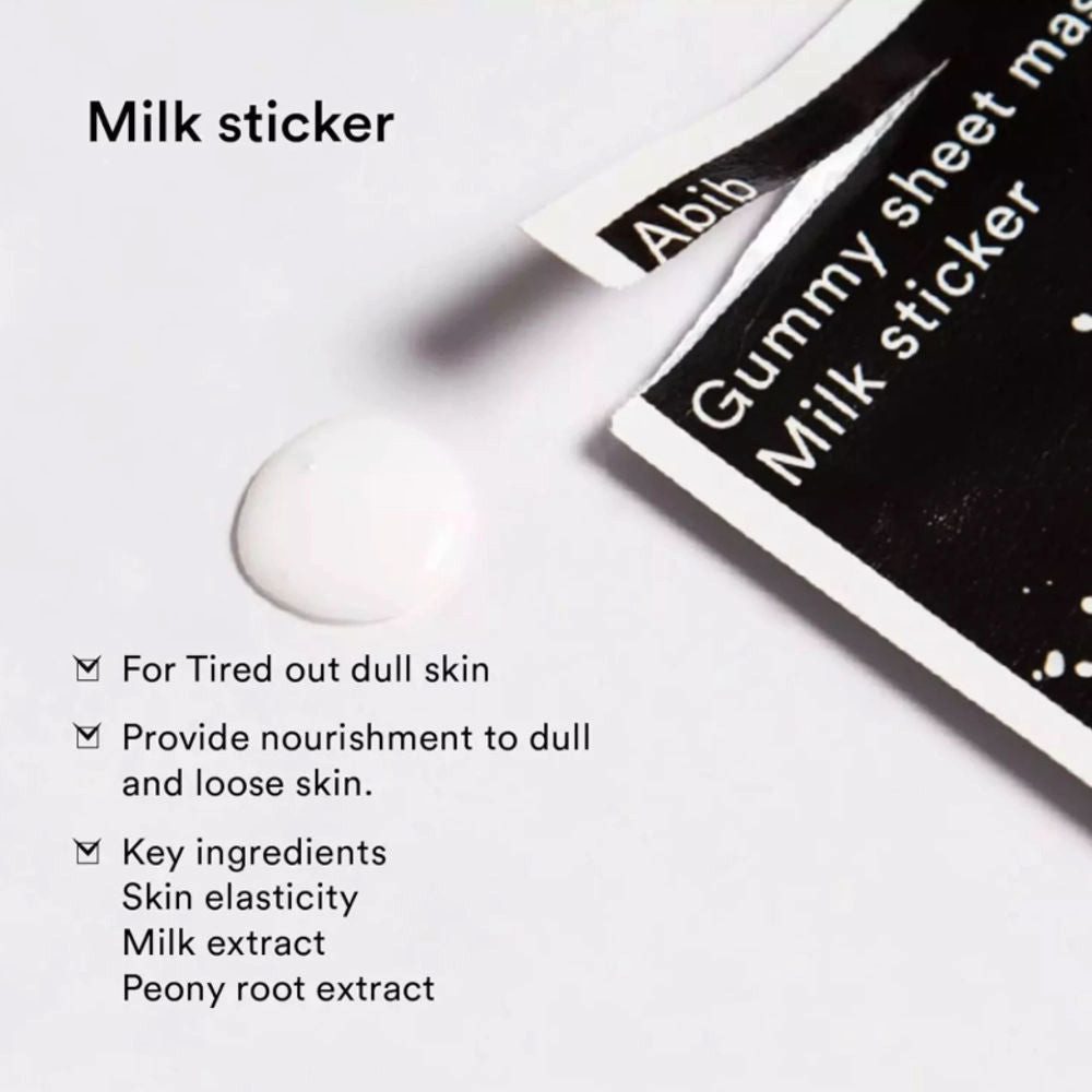 Abib Gesichtsmaske Abib, Gummy Sheet Mask Collagen Milk Sticker - 27 ml