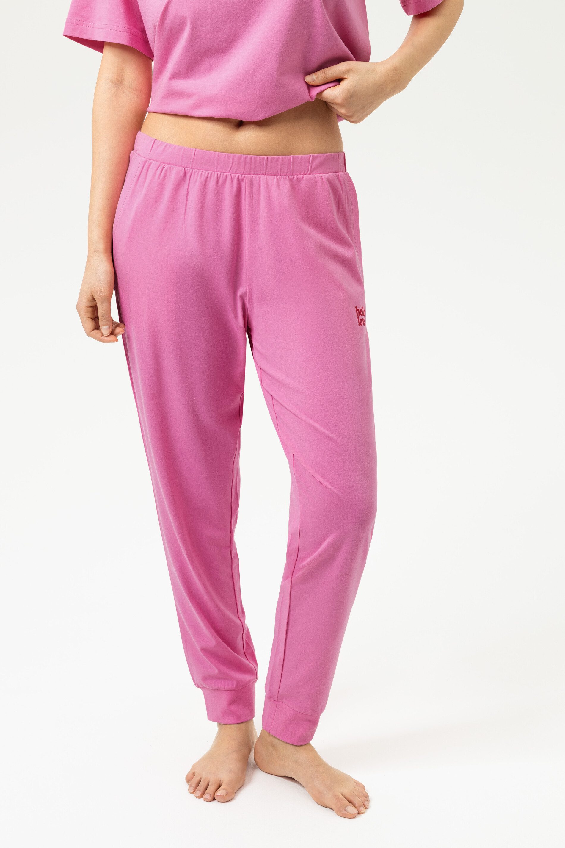 Mey Schlafhose Mey Hose lang Serie Solid Love Uni Hose (1-tlg) Lange Pyjamahose, Uni, softes Sweatmaterial