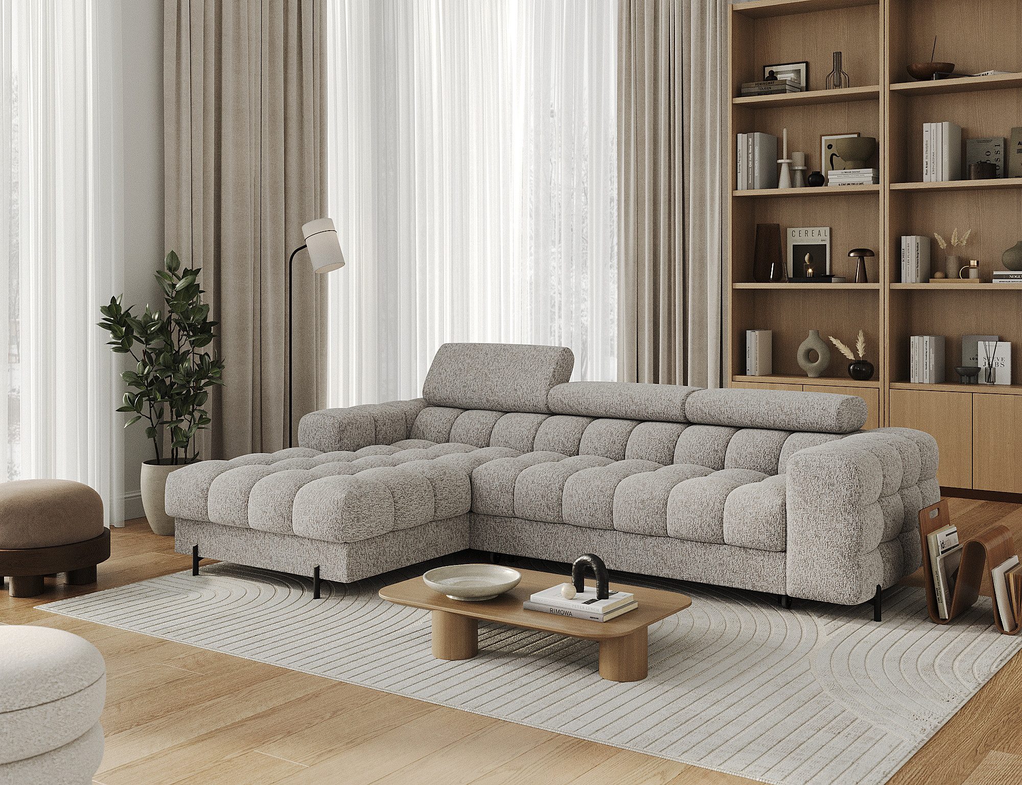 yourhouse24 Ecksofa L-Form Felro mit Schlaffunktion günstig online kaufen