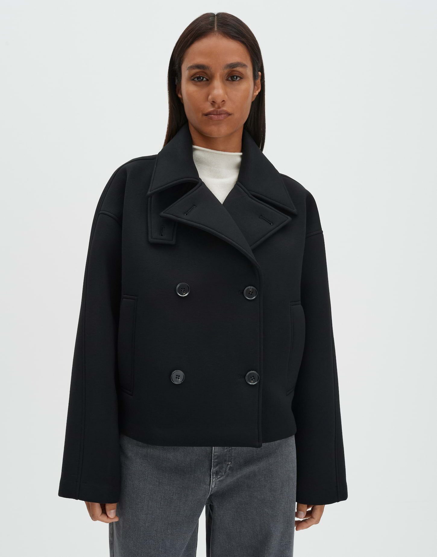 someday Trenchcoat VAMERA Loose aus Sweatware gerader Schnitt, leicht verkürzt geschnitten