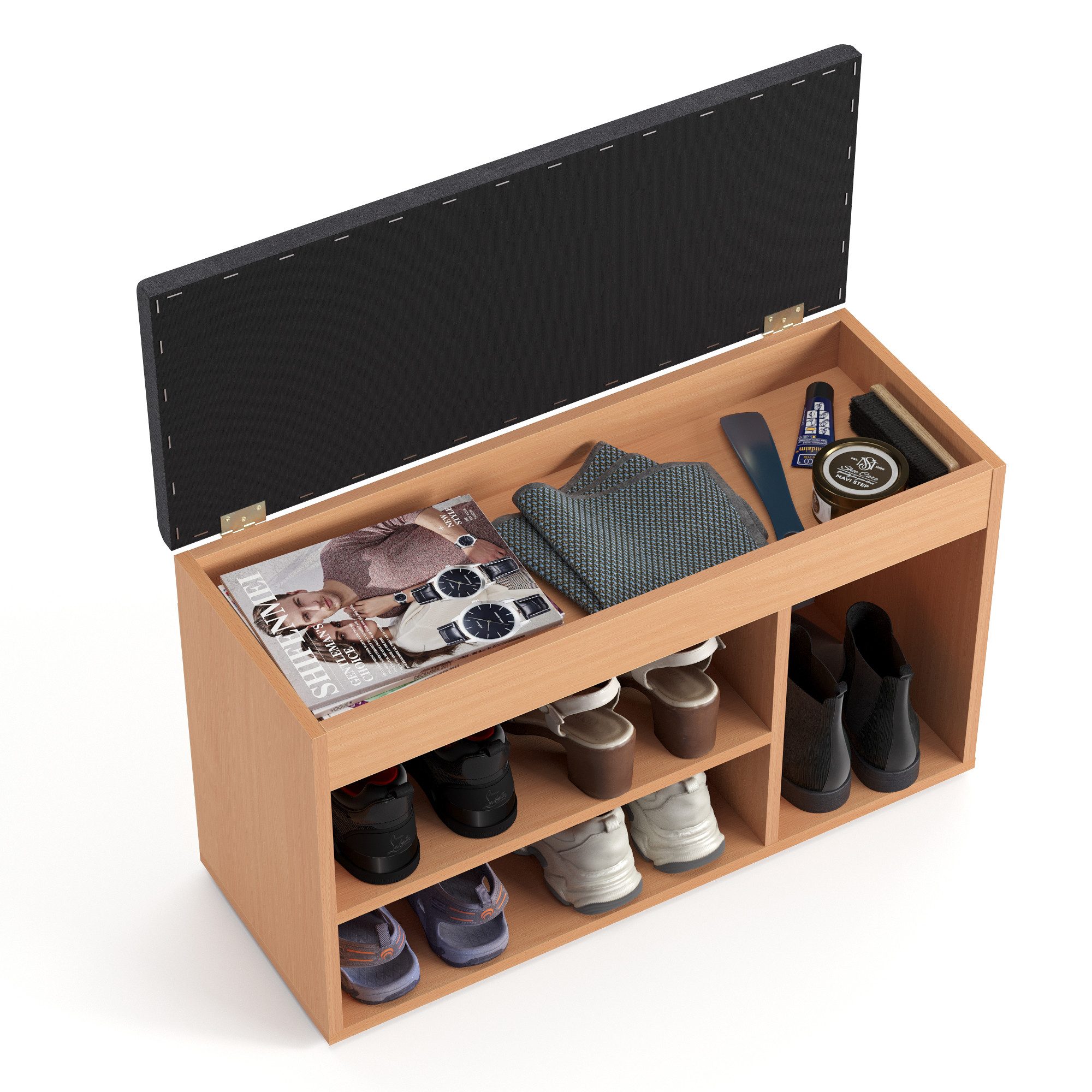 KOMTO Schuhbank Schuhregal Bank mit Stauraum Sitzfläche Schuhschrank mit Si günstig online kaufen