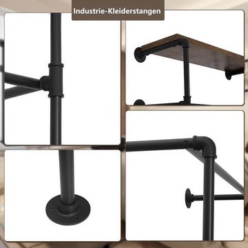 Woltu Kleiderständer, (Set, 2 St), industrielle Kleiderstange Wand