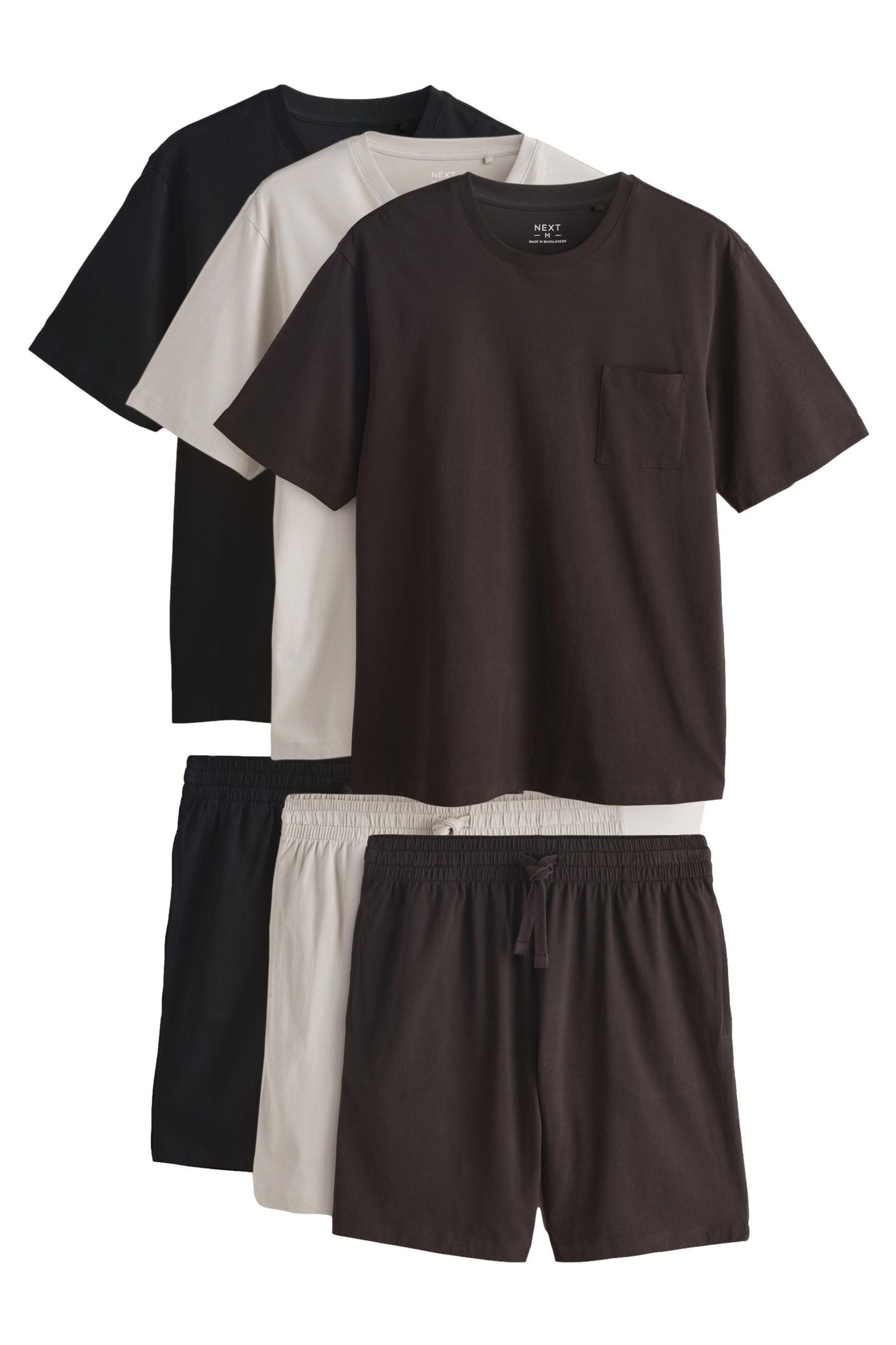 Next Pyjama 3er-Pack Jersey-Schlafanzüge mit kurzen Ärmeln (6 tlg)