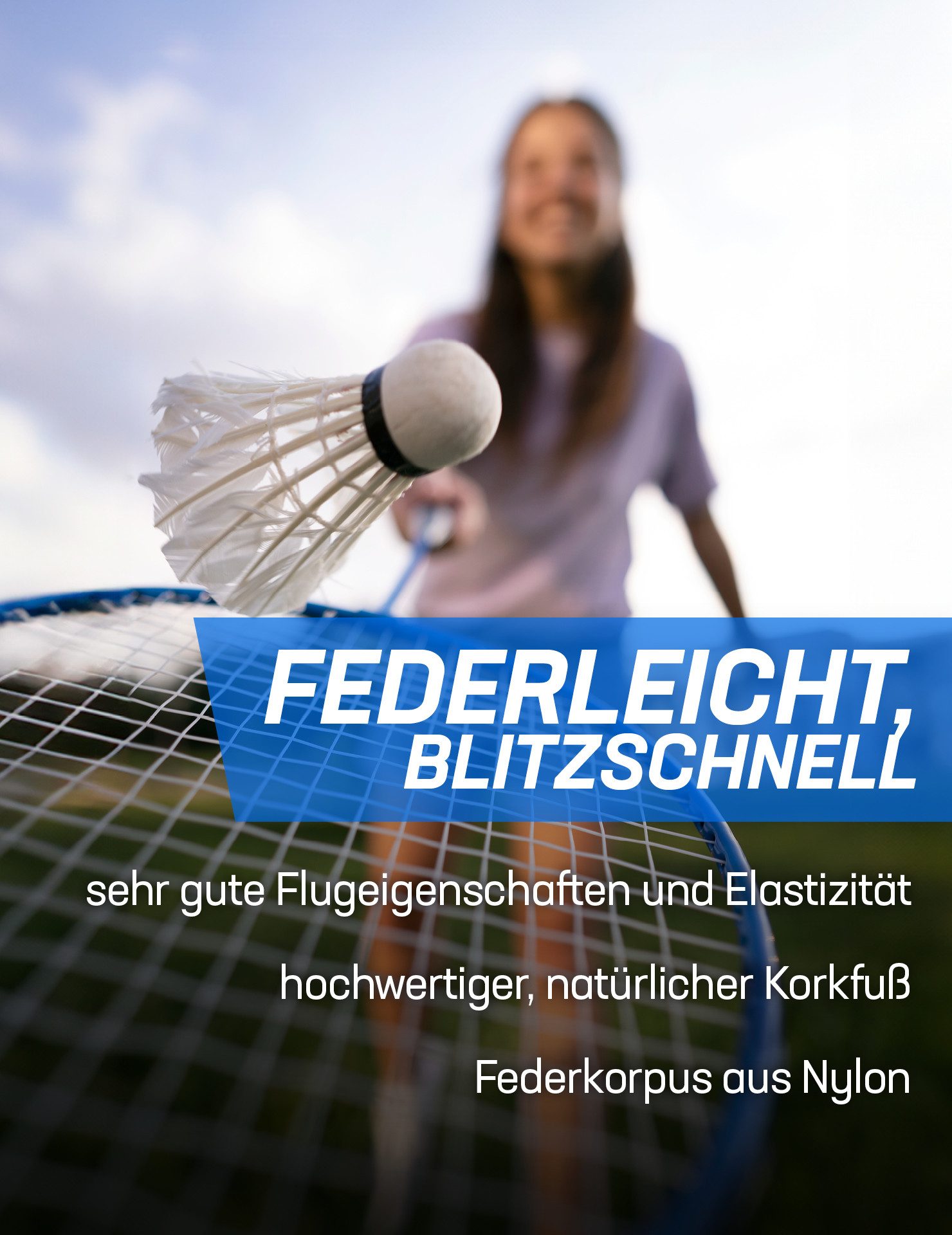 JELEX Federball JELEX Fly High Badminton Federball 12er-Set (12-St., 12er-Pack Federbälle), hochwertiger, natürlicher Korkkopf