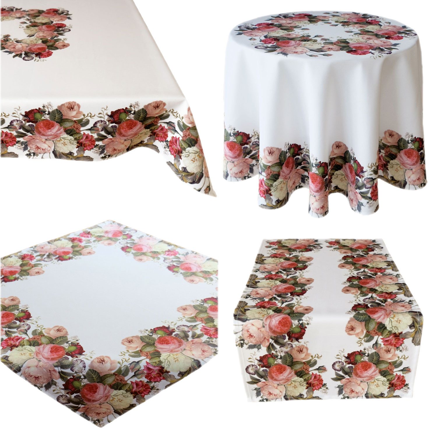 texpot Tischdecke Tischläufer Druckmotiv Rosen Frühling günstig online kaufen