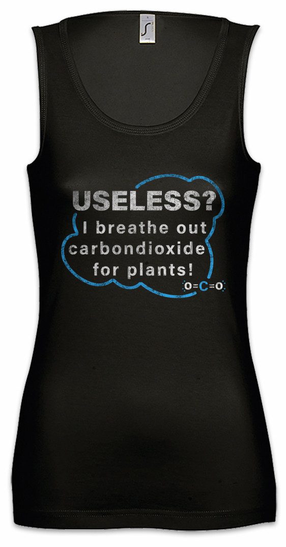 Urban Backwoods Tanktop Useless Carbondioxide Ärmelloses Damen T-Shirt Co2 Comedy Umweltschutz Veganer Vegetarier Öko Gärtner