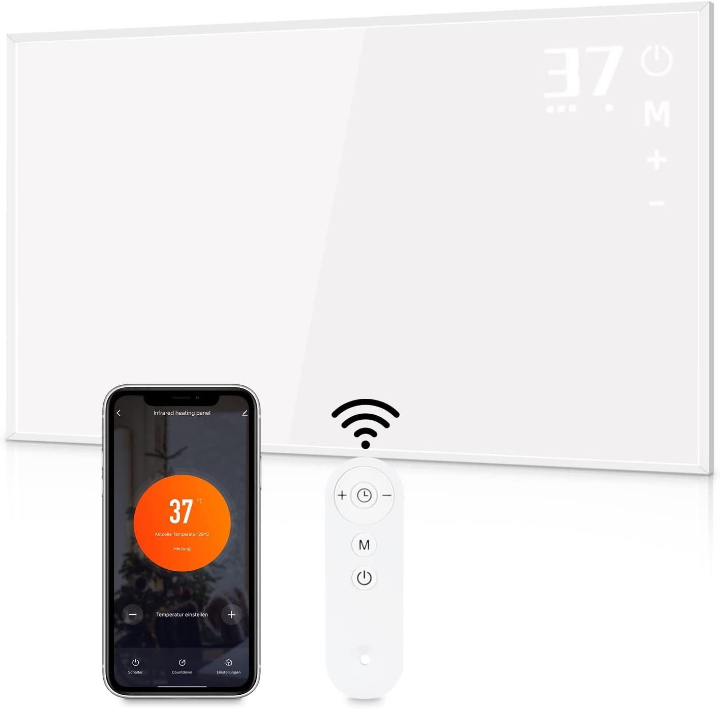Nettlife Infrarotheizung mit thermostat 450/600/720W Wandmontage günstig online kaufen