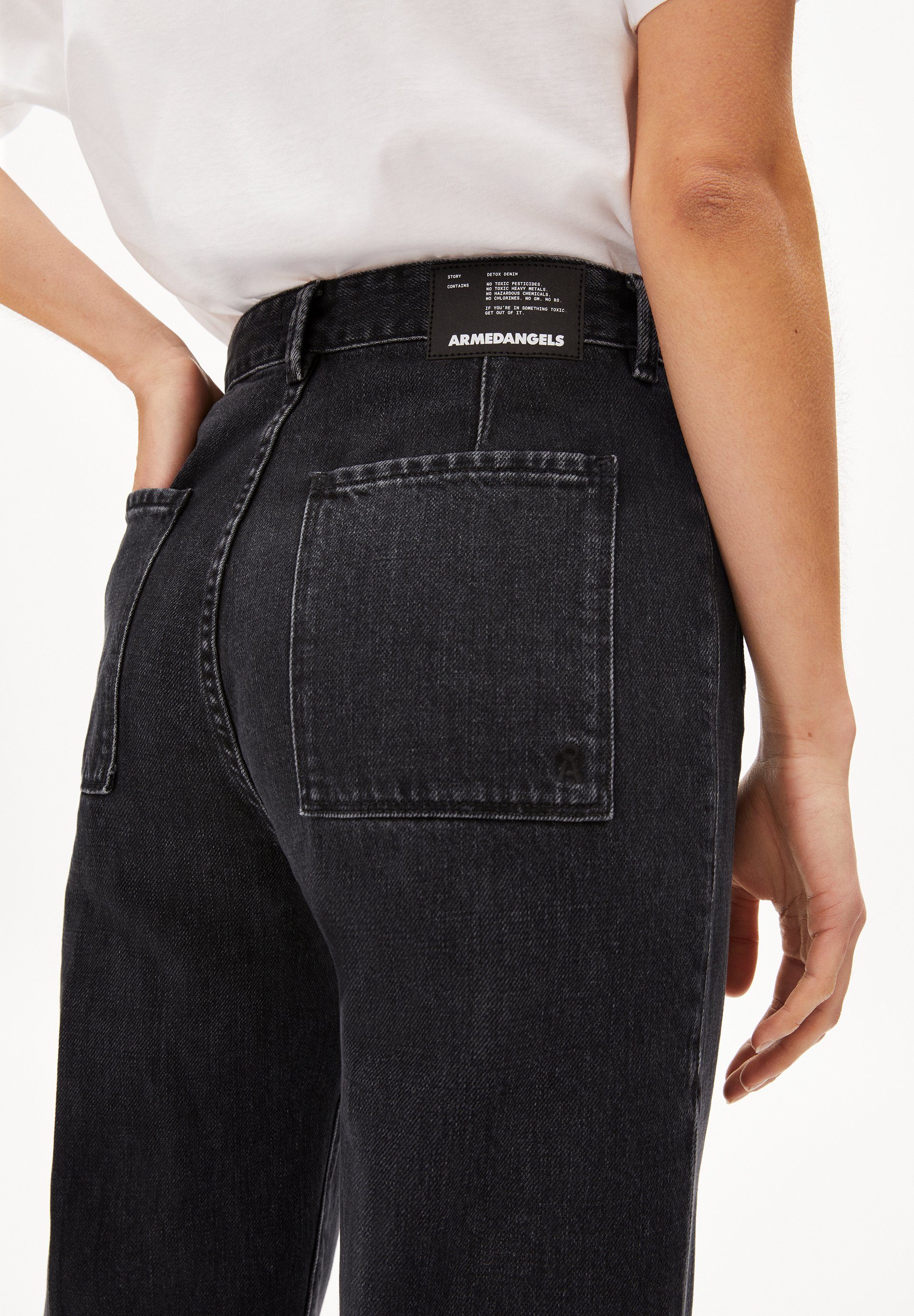 Damen Jeans Armedangels Mom-Jeans RUMAA Damen Flared Fit Denim aus Bio-Baumwolle (1-tlg)