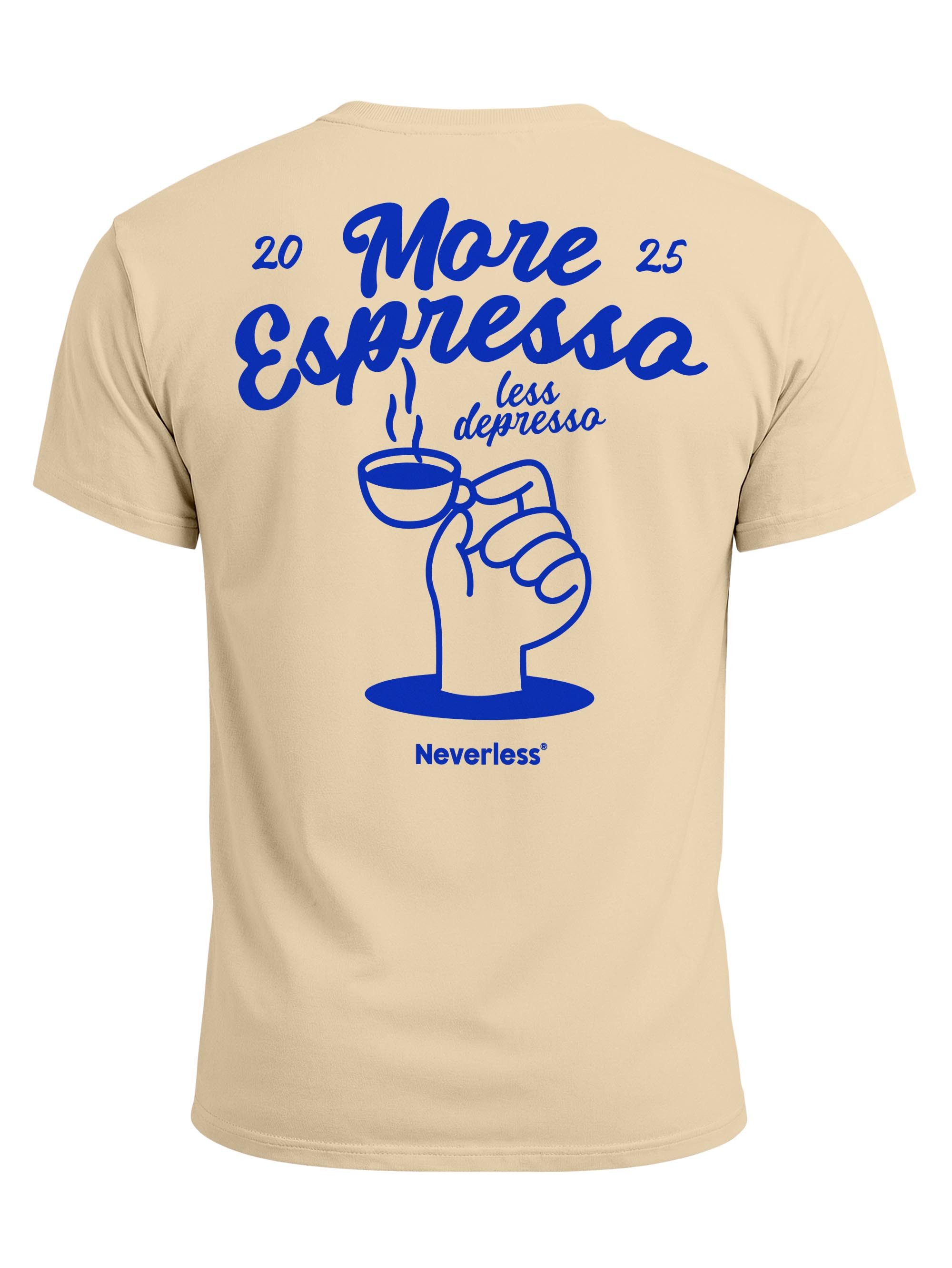 Neverless Print-Shirt Herren T-Shirt Backprint More Espresso Kaffeeliebhaber Grafikshirt mit Print – Bild 2 von 5