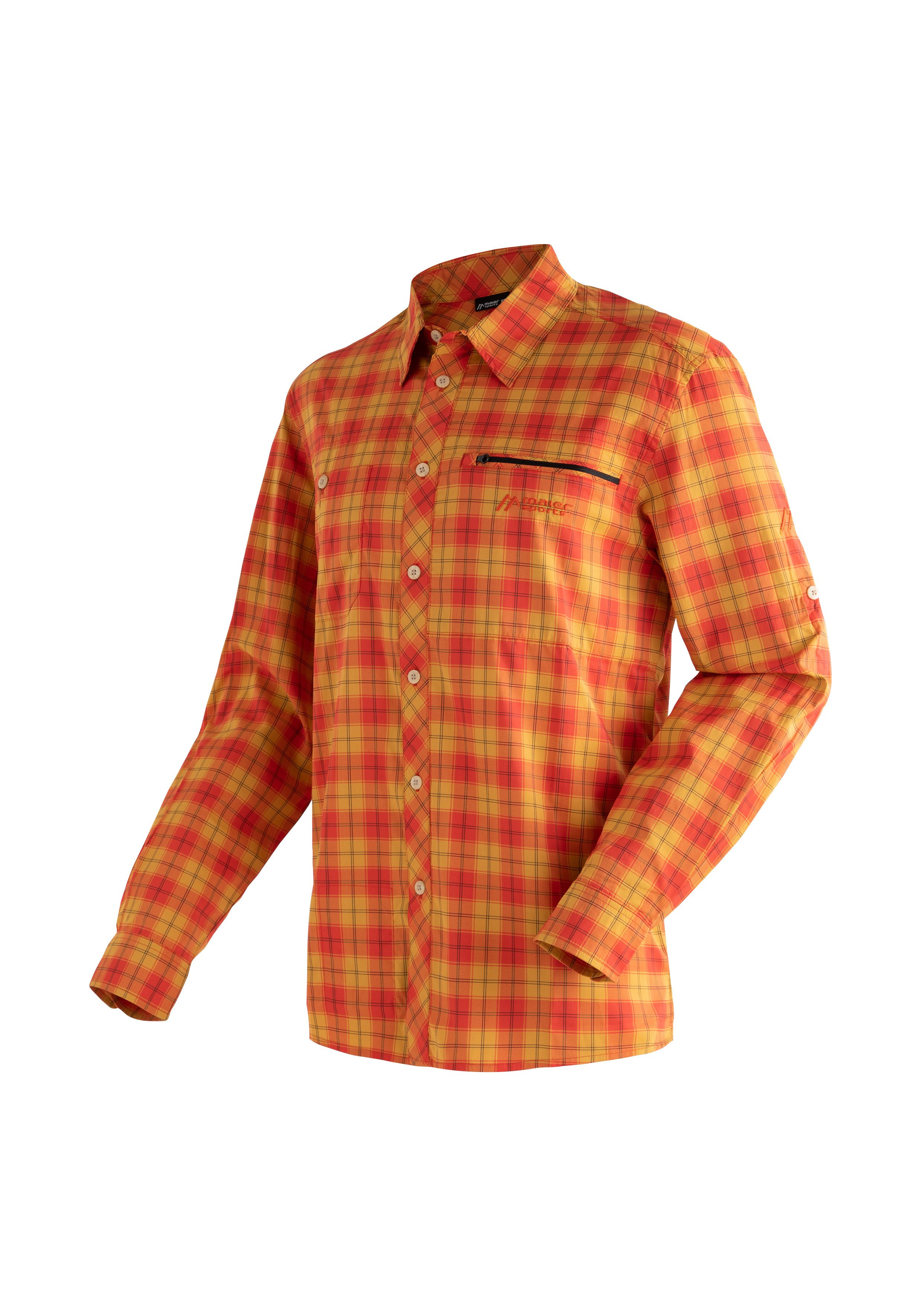 Maier Sports Outdoorhemd Kasen L/S M Herren Hemd, langarm Karohemd für Outdoor und Freizeit
