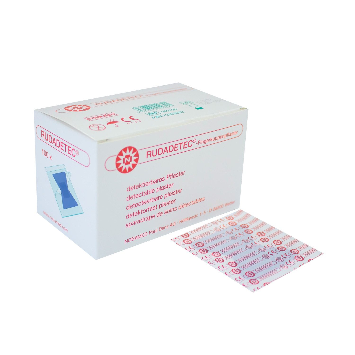 Nobamed Wundpflaster Rudadetec Fingerkuppenpflaster, detektierbar, blau (100 St)