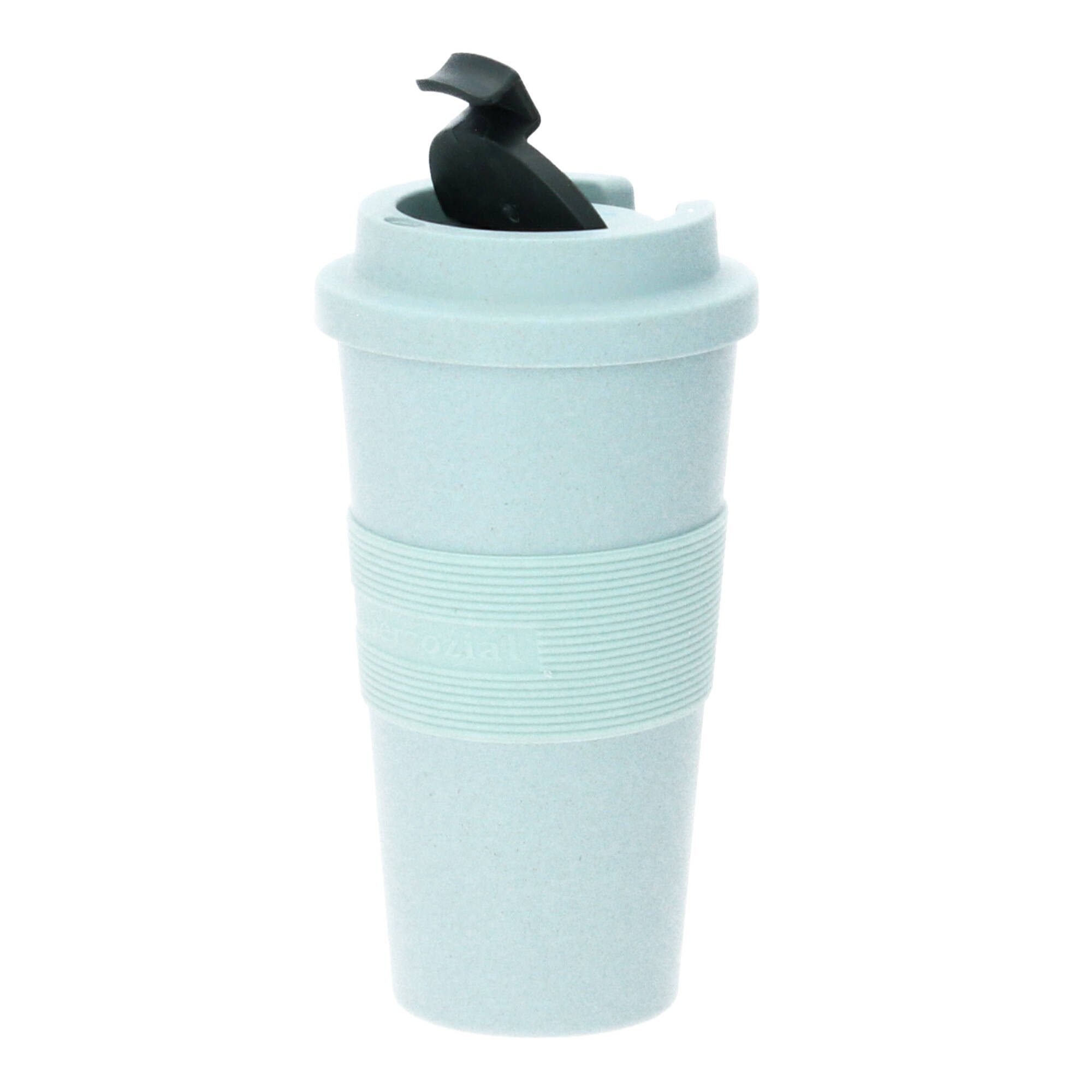 (Kunststoff Kaffeebecher 480 aus Coffee-to-go-Becher puderblau, Timeout large PLA ml Pflanzenzucker)