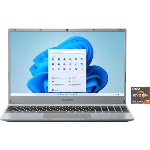 Medion® AKOYA® 15 Zoll Laptop, Full HD IPS Display, 8 GB RAM, Windows 11 Home, Business-Notebook (39,6 cm/15,6 Zoll, AMD Ryzen 7 5700U, Radeon Graphics, 512 GB SSD, E15309 (MD62573)