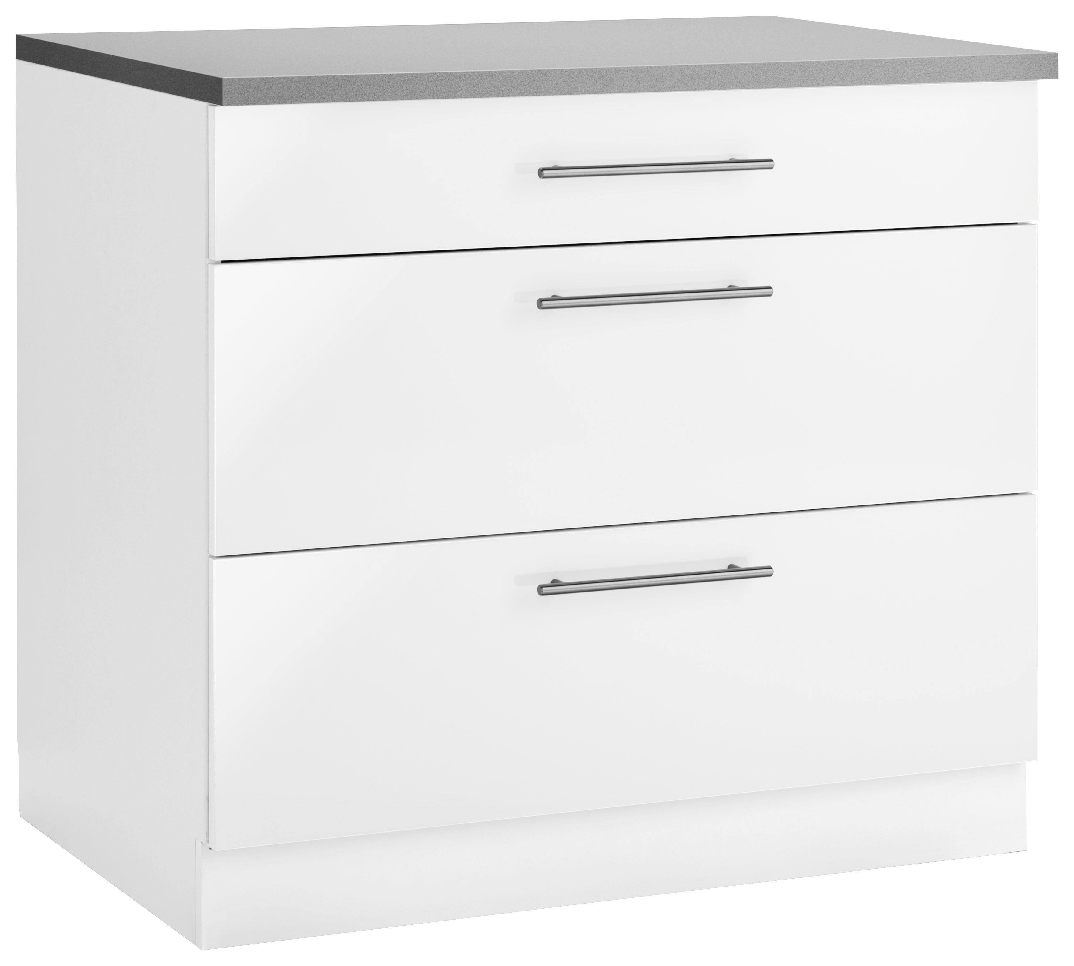 wiho Küchen Unterschrank Cali, TOPSELLER 90 cm breit, mit 2 großen Auszügen