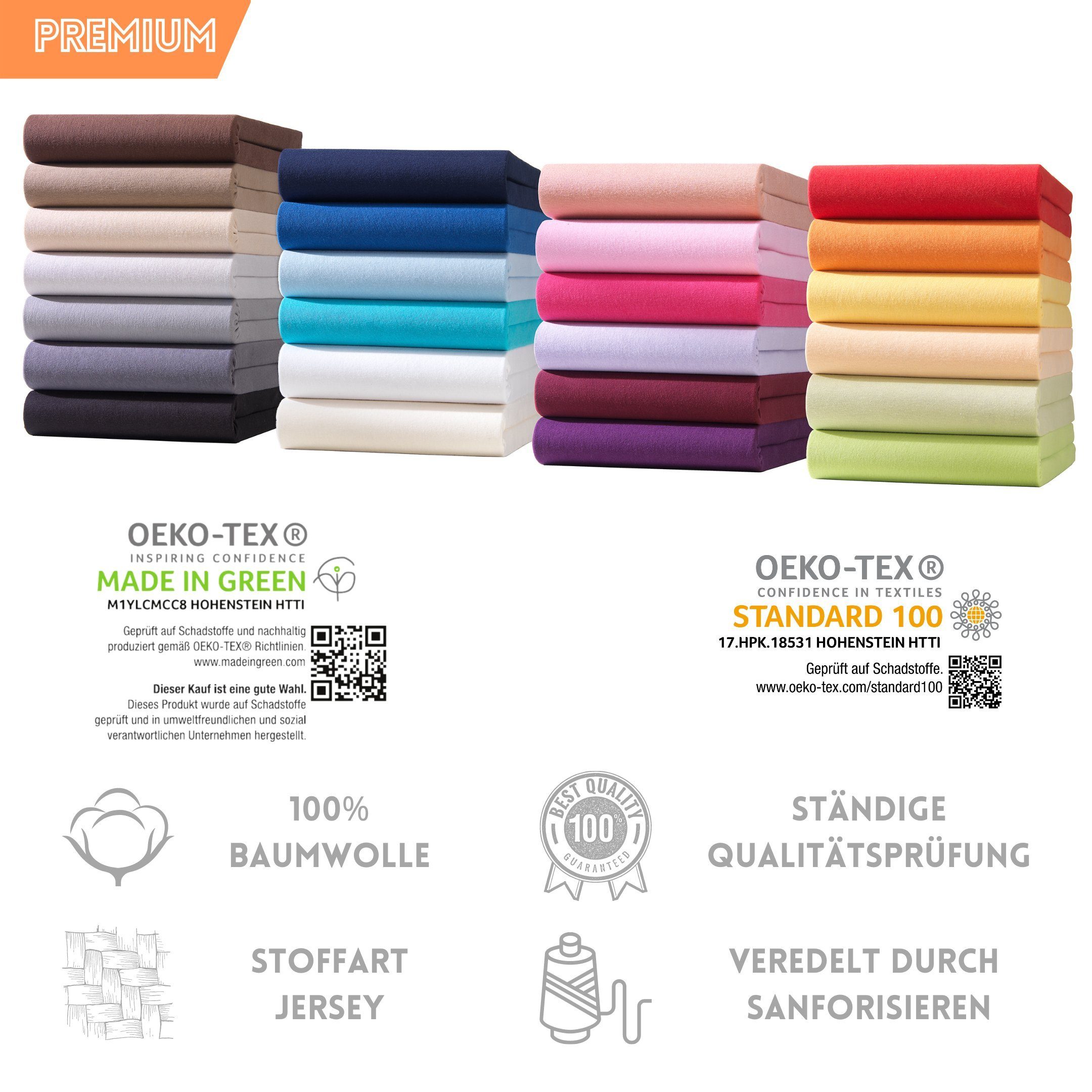 Hometex Premium Textiles Spannbettlaken Jersey-Bettlaken aus günstig online kaufen