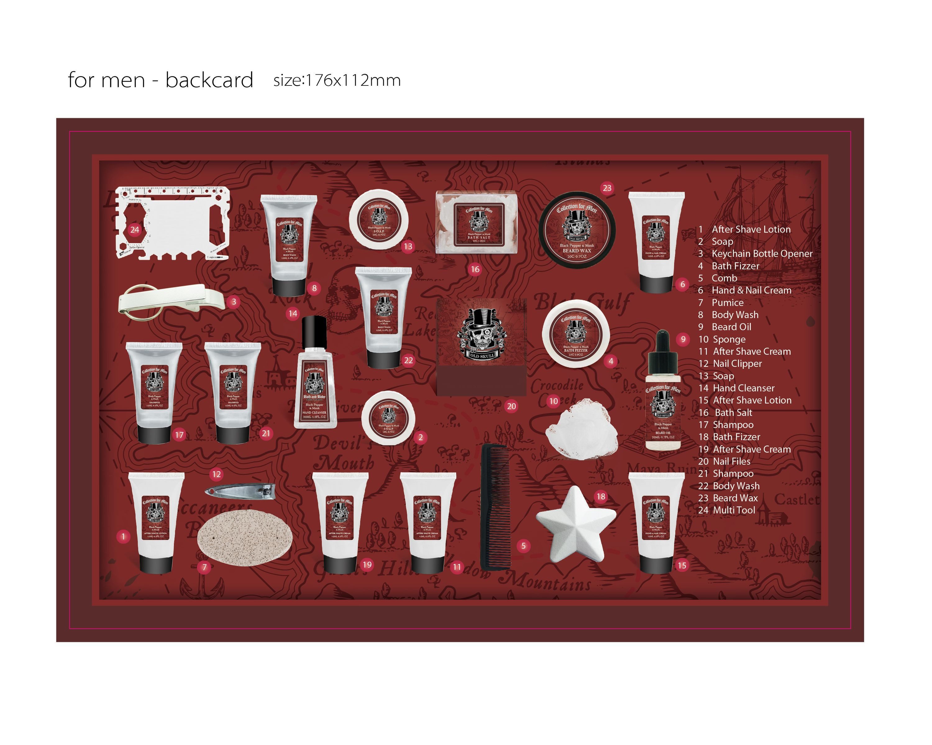 ACCENTRA Adventskalender Old Skull Adventskalender Pflege-Box Retro – 24 Türchen Geschenkidee, Tägliche Wohlfühlmomente: Kalender mit dekorativer Box