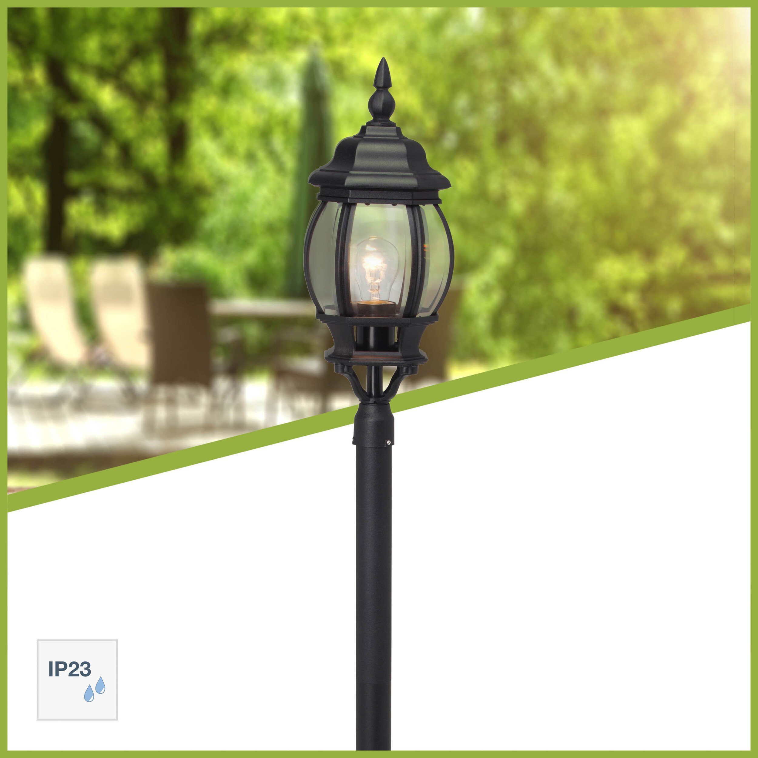 Lightbox Außen-Stehlampe, ohne Leuchtmittel, Außen Stehlampe, 112 cm Höhe,  Ø 16 cm, E27, max. 60 W | Pollerleuchten