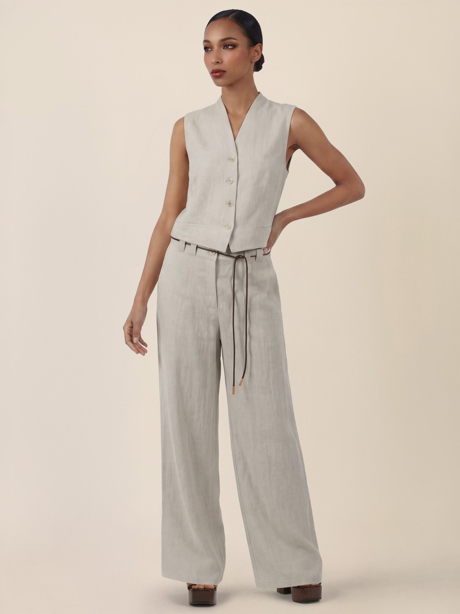 Apart Stoffhose mit Gürtel-Detail günstig online kaufen