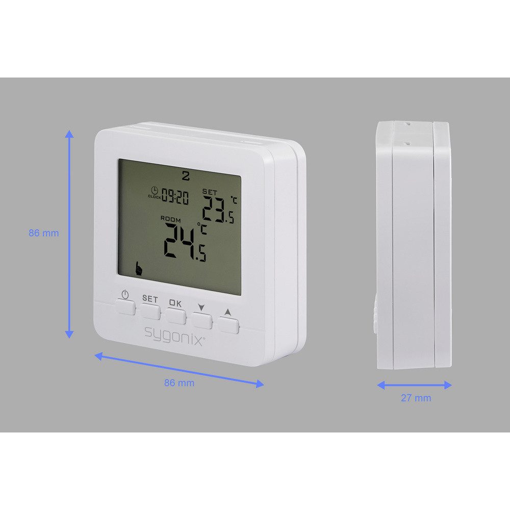 Sygonix Raumthermostat Sygonix SY-6805680 SY02B05RF Funk-Raumthermostat Aufputz Wochenprogram