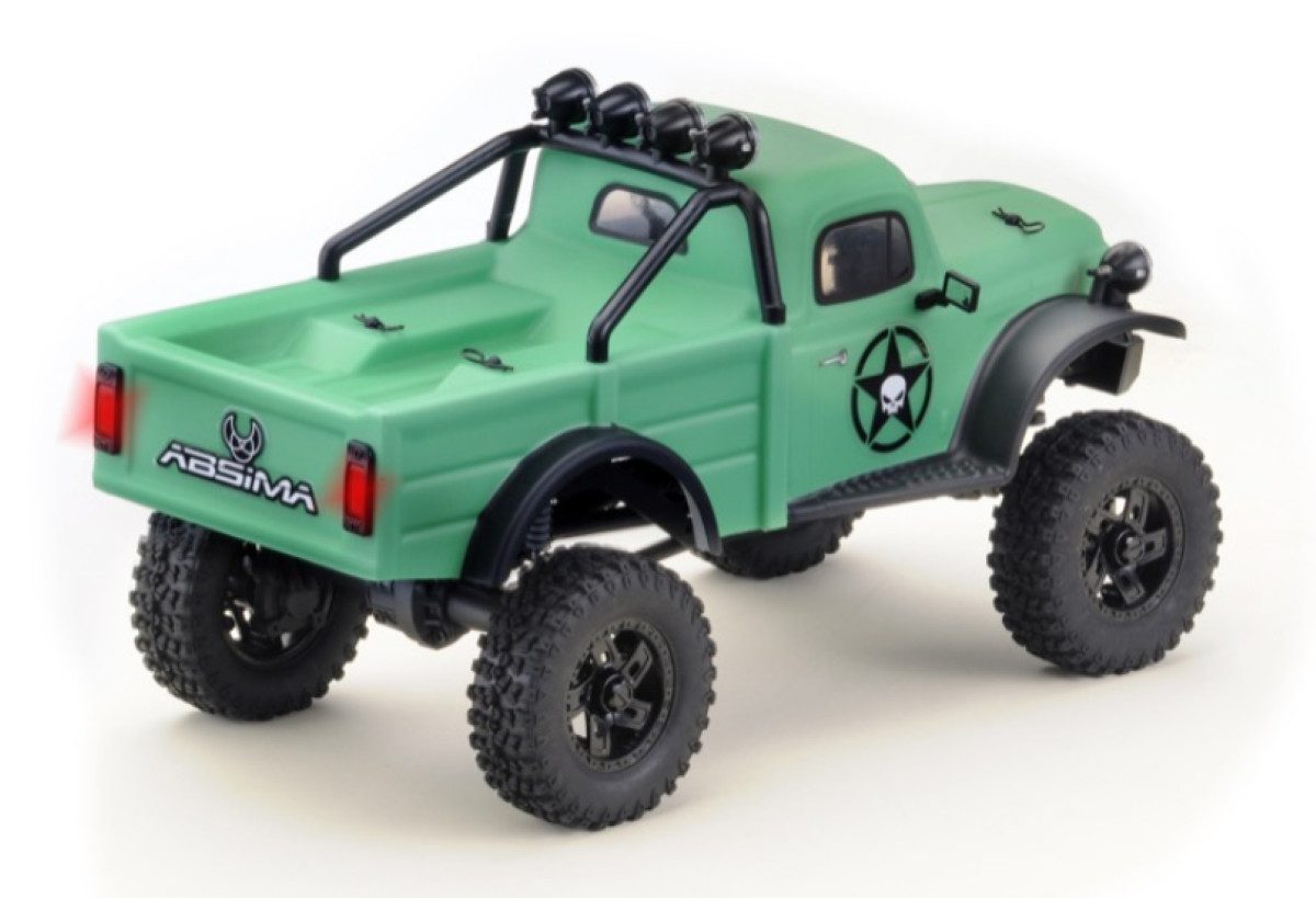 Absima RC-Auto 1:18 Mini Crawler Hobby Plus Power Wagon V2 Allrad (inkl. 2.4 GHz Fernsteuerung, 2S Fahrakku und USB Ladekabel), Kleine Maße - großer Spaß