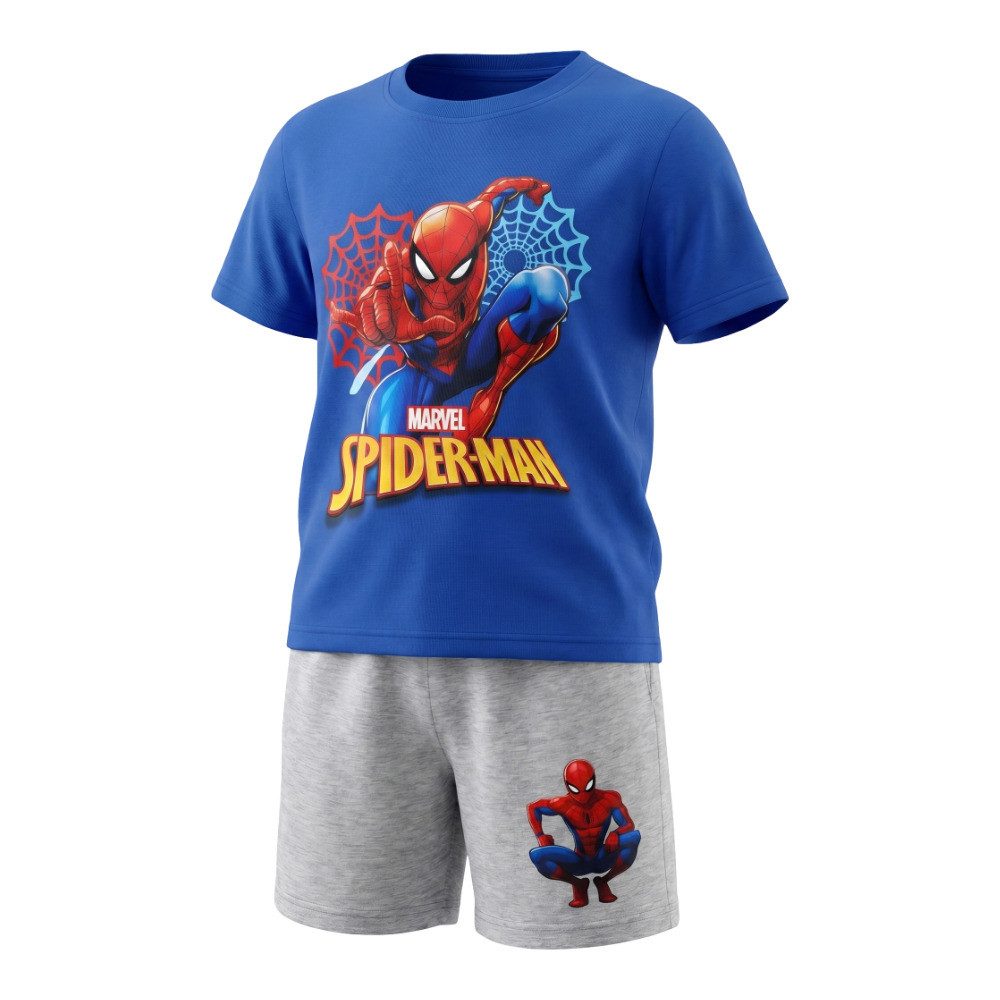 MARVEL Schlafanzug Marvel Spiderman Kinder kurz Pyjama Schlafanzug Gr. 98 bis 128, Baumwolle