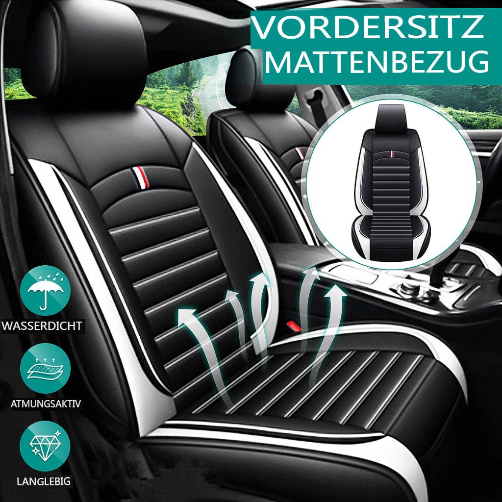 AUDEW Car Seat Cover, Pair of Car Seat Cushions, Front Seat Pads, Faux Leather, Waterproof