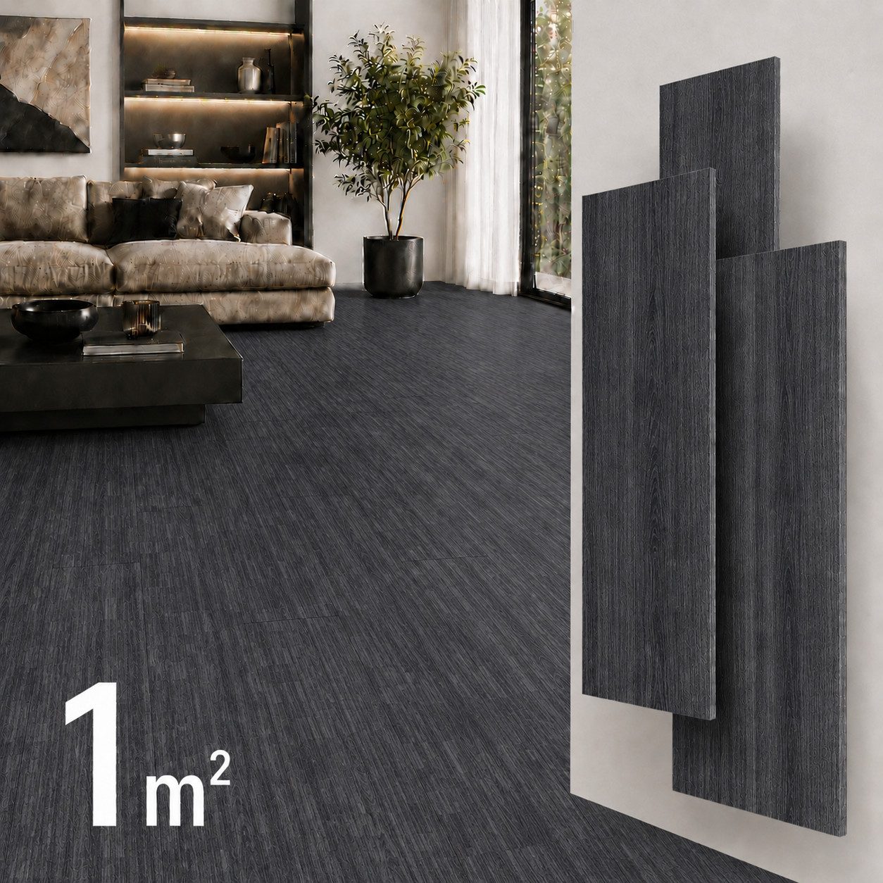 Berti Graf Vinyllaminat Klick Hart Teppichmuster SPC, Wasserfest, 4mm + 1mm, Bodenheizung