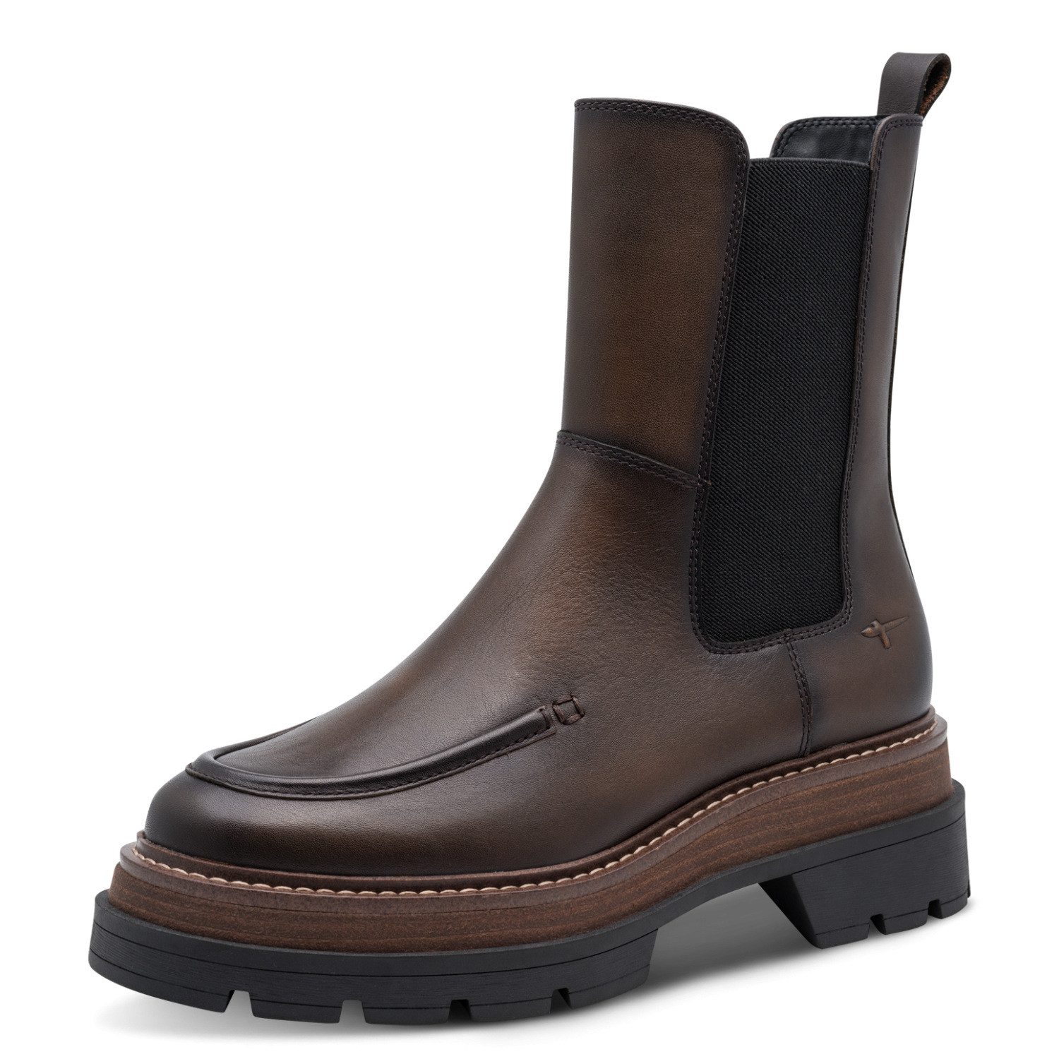 Tamaris Chelseaboots Blockabsatz, Stiefelette mit angesagter Mokassinnaht