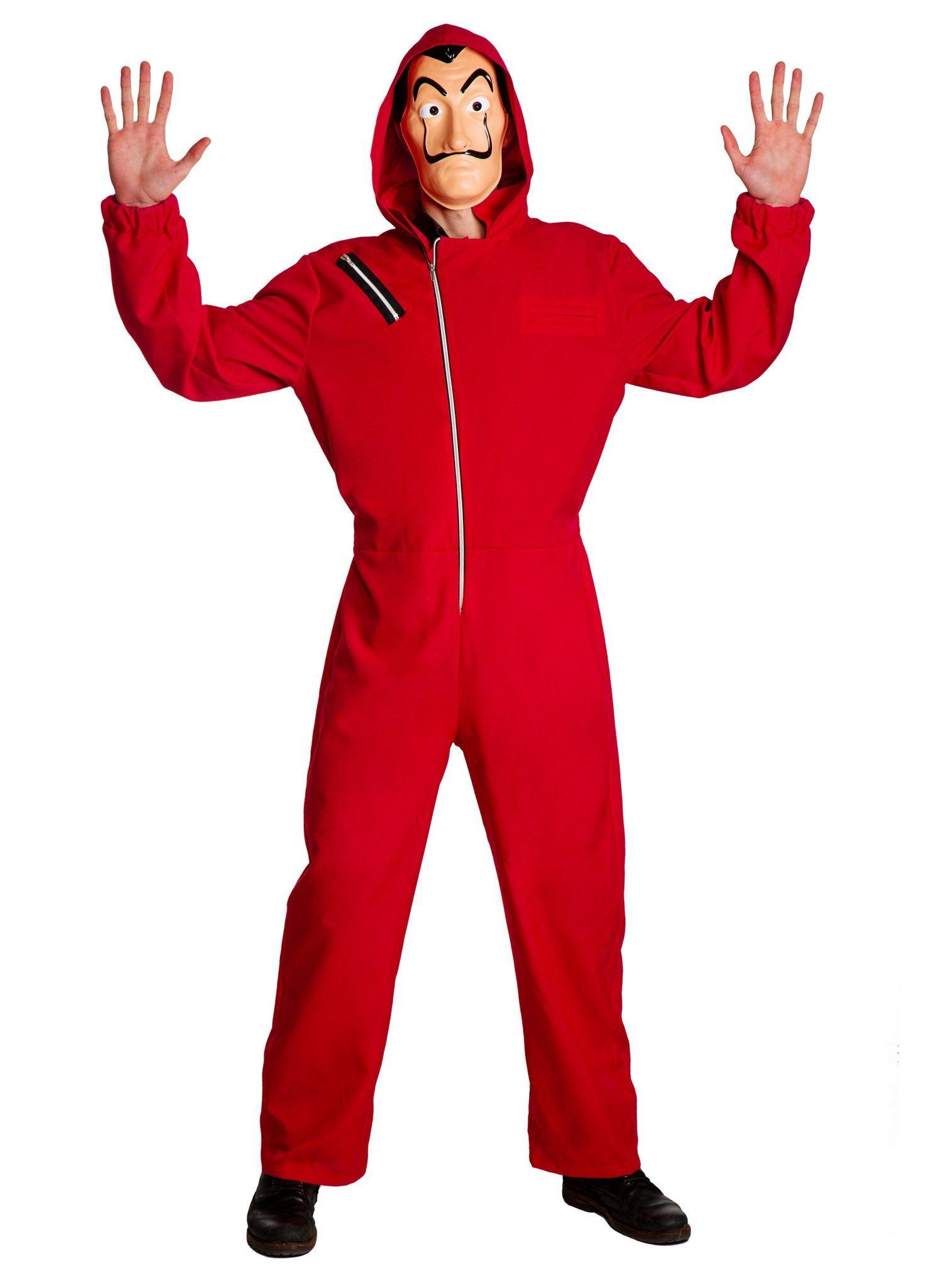 Maskworld Kostüm Einbrecher Kostüm - Bankräuber Fasching Halloween, Gangsterkostüm im Stil der Serie 'Haus des Geldes'