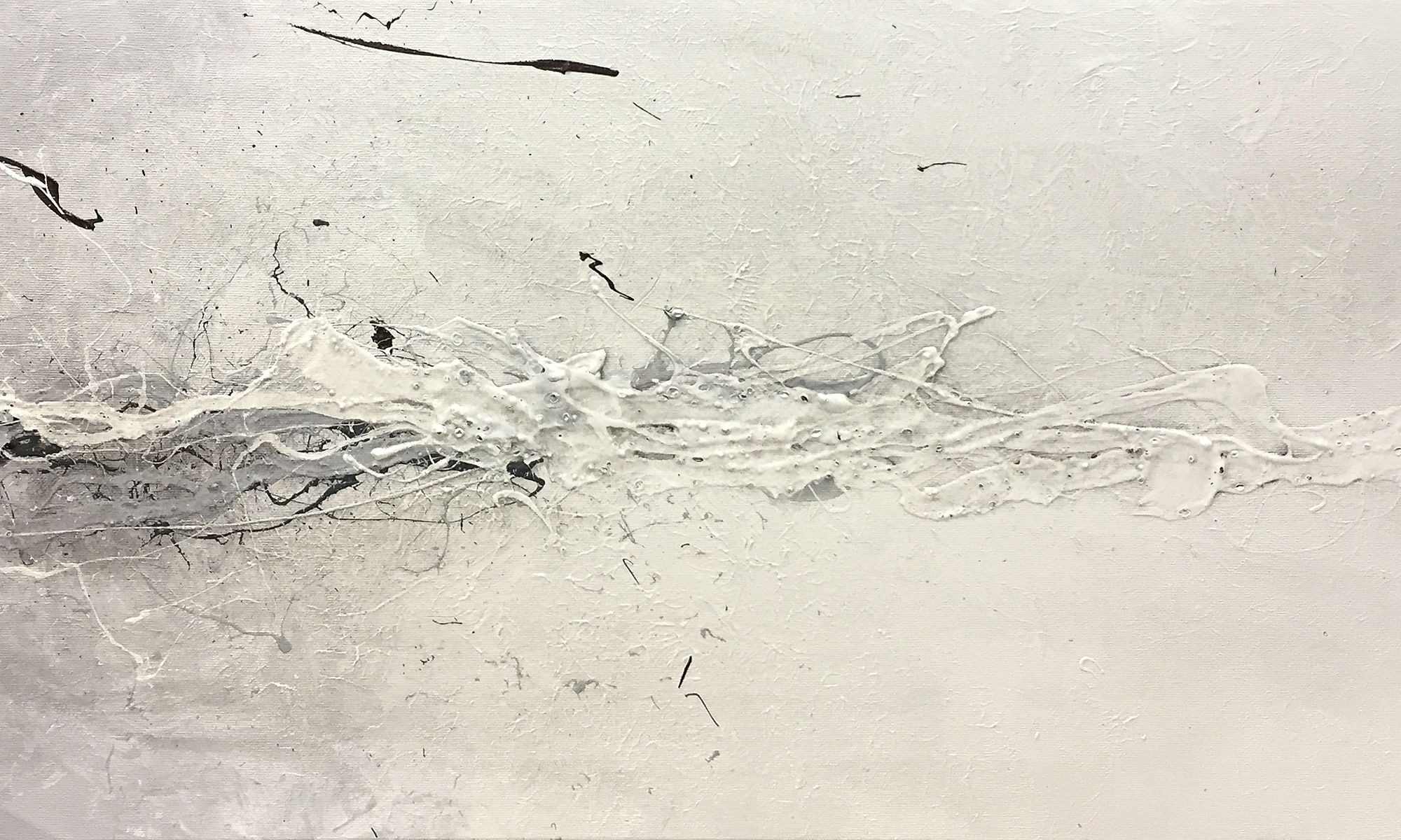 WandbilderXXL XXL-Wandbild Fire And Snow 240 x 90 cm, Abstraktes Gemälde, handgemaltes Unikat