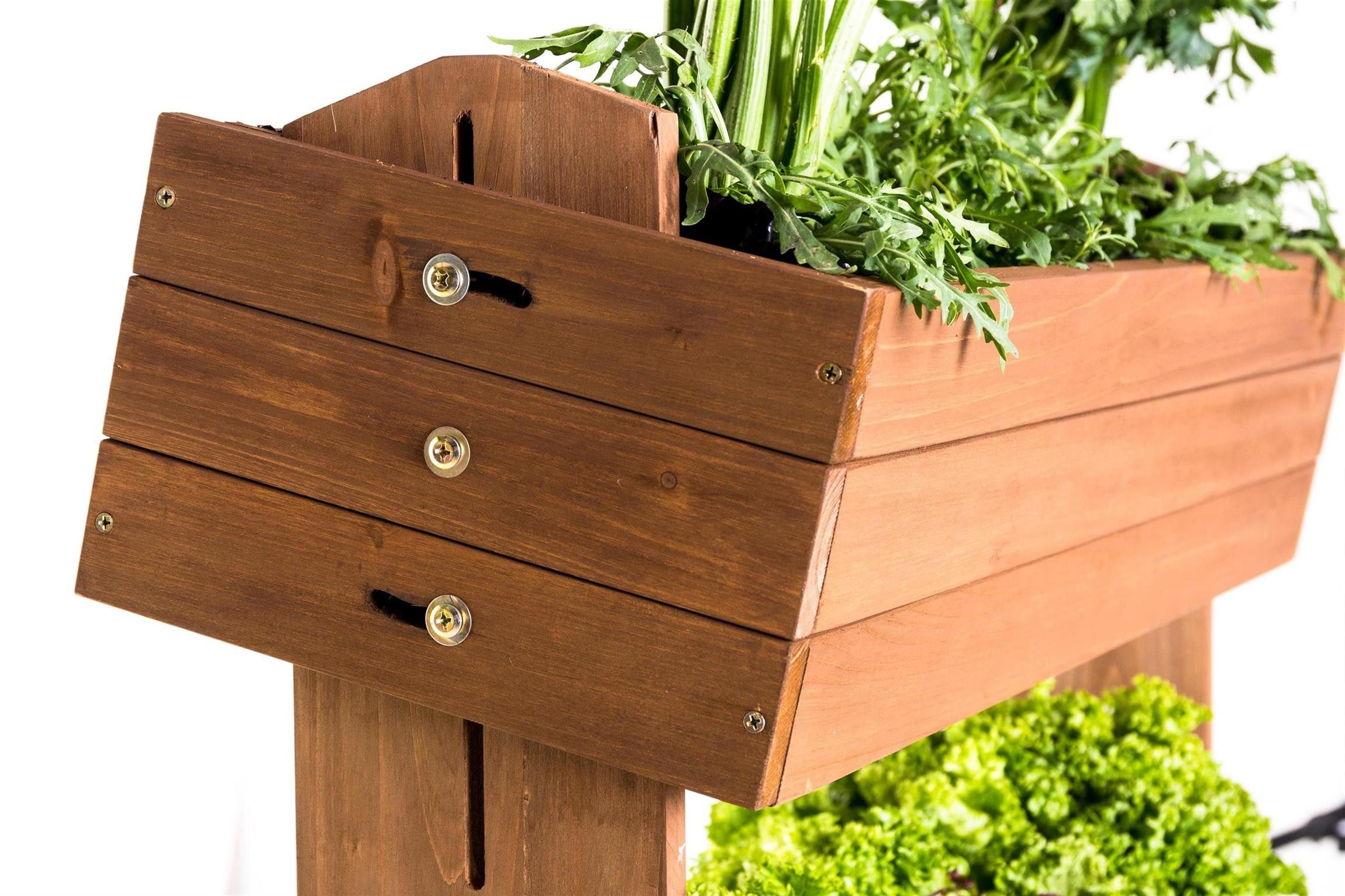 matrasa Hochbeet mit Rankseilen CUBE 2 - Vertikales Beet für Terrasse Balkon & Garten, Gemüsebeet Kräuterbeet