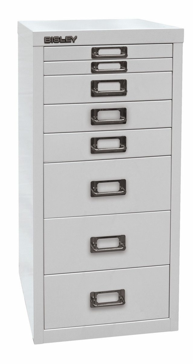 Bisley Aktenschrank MultiDrawer Schubladenschrank in Lichtgrau - Maße: H 59 x B 28 x T 38 cm