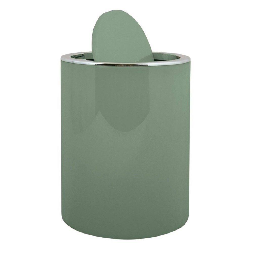 Kosmetikeimer KAMAKA, eleganter Abfalleimer mit Schwingdeckel, für Küche, Bad, Büro, in angesagten Trendfarben, 6 L, basil grün