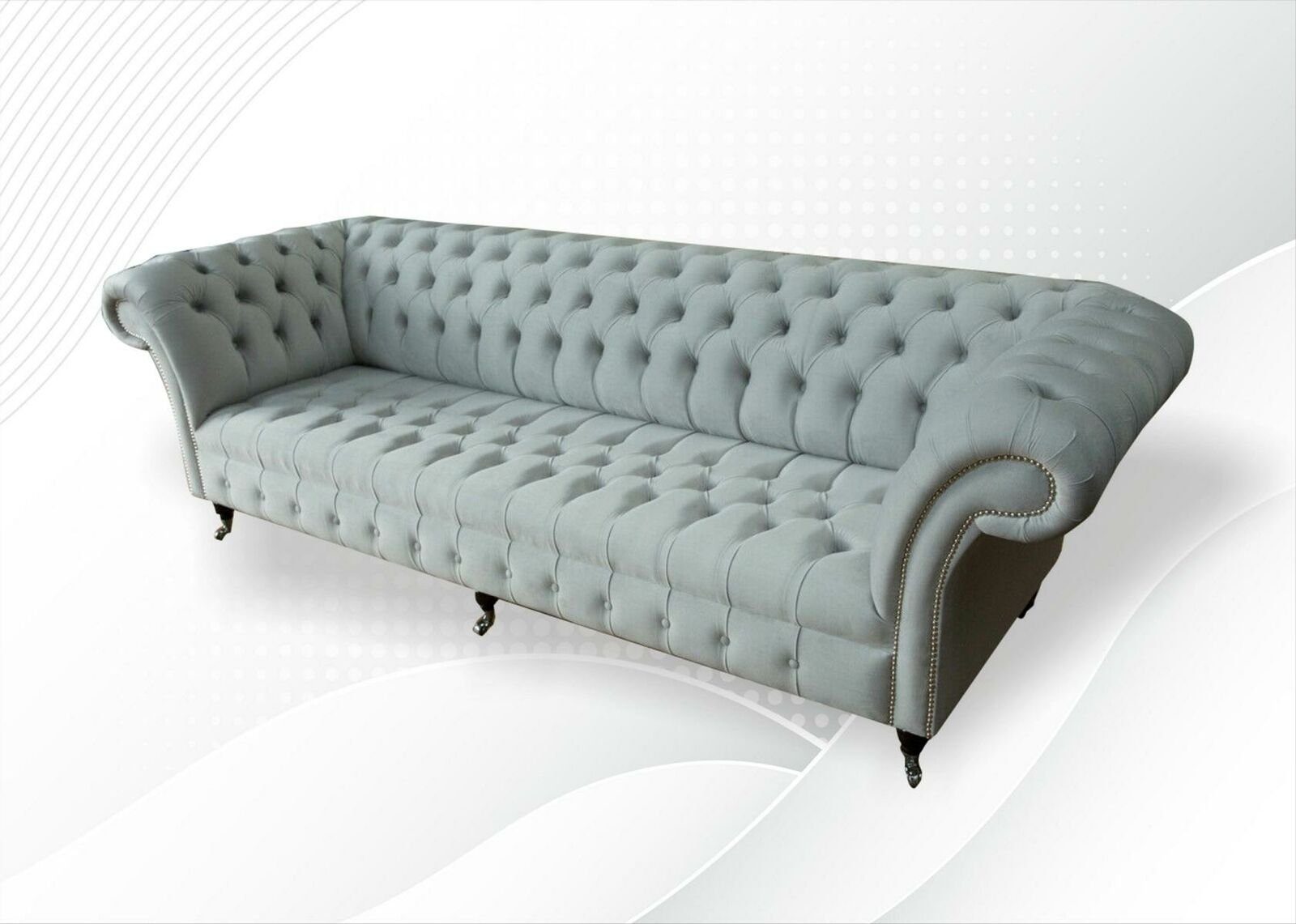 Chesterfield-Sofa Made Chesterfield JVmoebel Moderne Luxus Hellblau Neu, Möbel Europe in Viersitzer