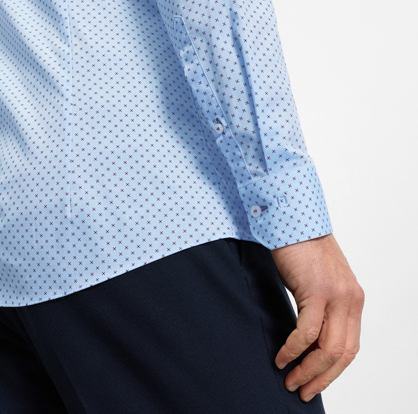 OLYMP Langarmhemd No. Six Businesshemd, super slim, Kentkragen