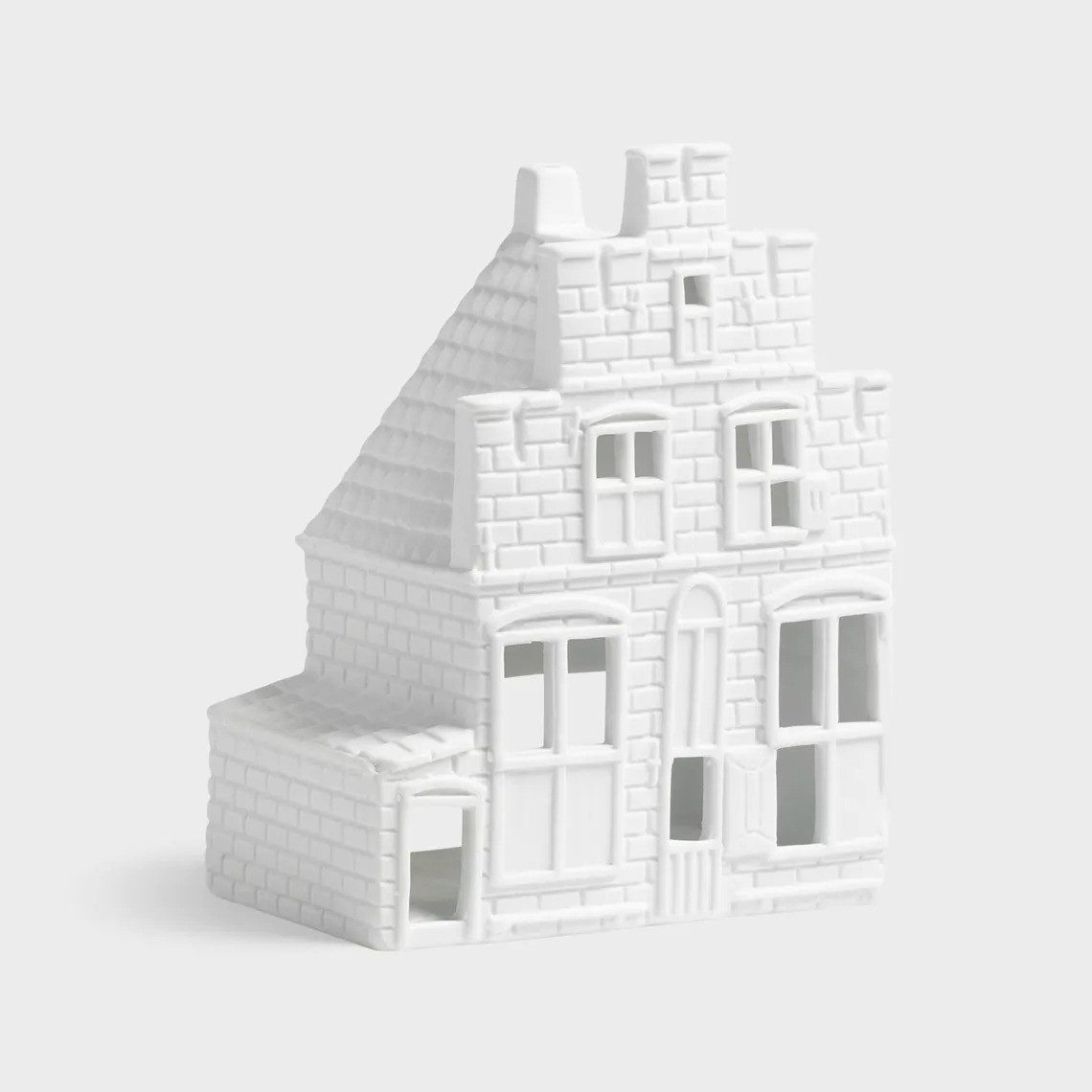 &Klevering Teelichthalter Lichthaus Grachtenhaus Vermeer Keramik Weiß, Deta günstig online kaufen