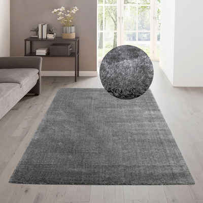 Hochflor-Teppich Amina, my home, rechteckig, Höhe: 43 mm, Shaggy in Uni-Farben, einfarbig, leicht glänzend, besonders weich
