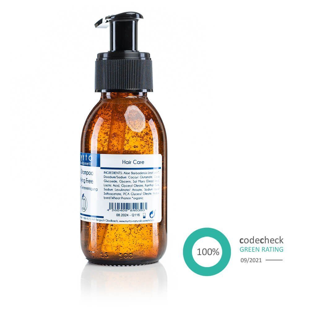 myrto Naturkosmetik Kopfhaut-Pflegeshampoo Natur Bio Shampoo Purifying Free - zur milden Tiefenreinigung, frei von Duftstoffen, frei von Alkohol, emulgatorfrei