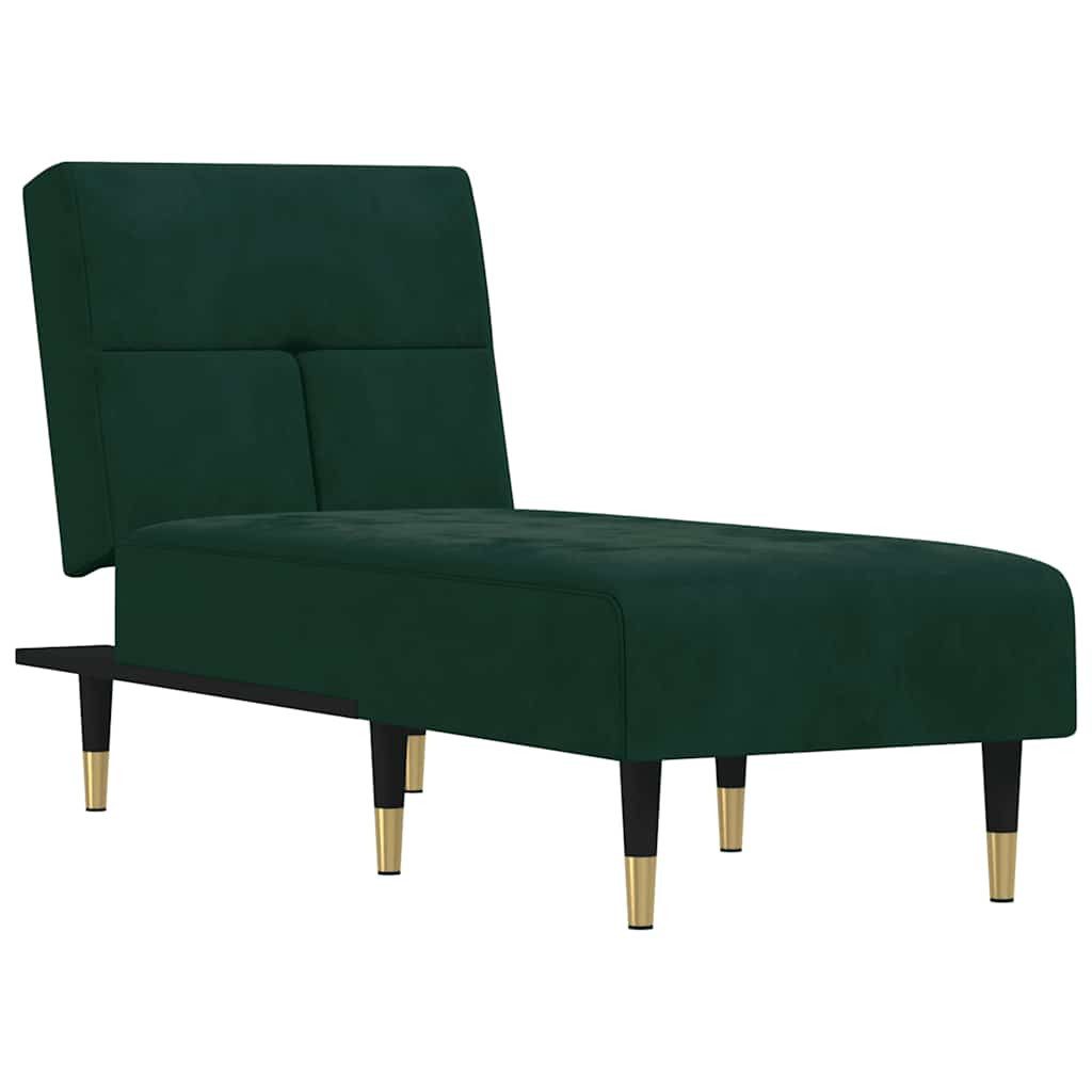 vidaXL Chaiselongue Chaiselongue Dunkelgrün Samt, 1 Teile