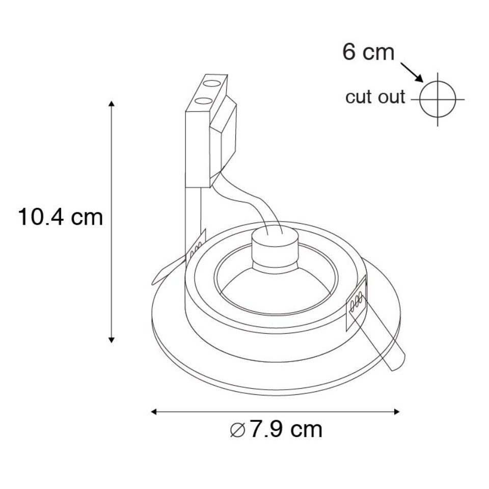 Qazqa LED Einbaustrahler 103475, ohne Leuchtmittel, Warmweiß